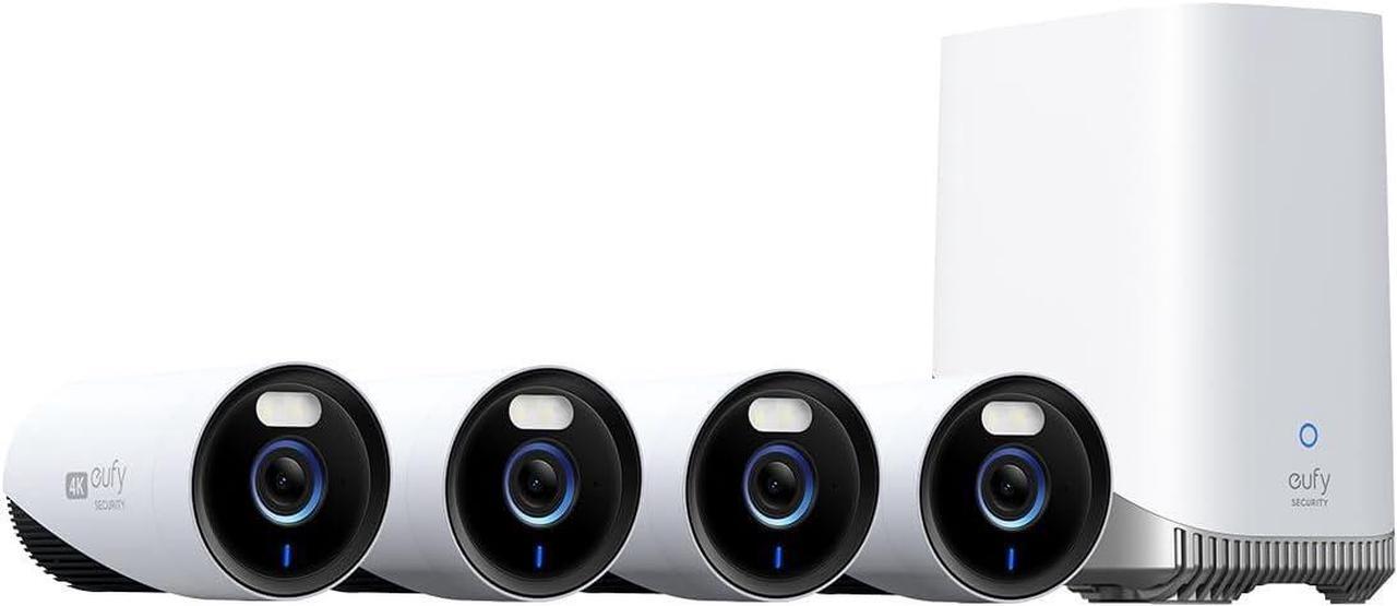 Main image of eufy Security eufyCam E330 (Professional) 4-Cam Kit, 4K Outdoor Security Camera System, 24/7 Recording, Plug-in, Wi-Fi NVR, 1TB Hard Drive Included, 10CH, Local Storage, No Monthly Fee (Renewed)