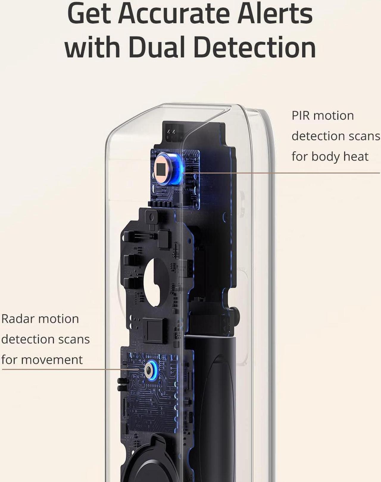 Alt view image 4 of 5 - eufy Security Video Doorbell Dual Camera (Battery-Powered) Add-on, Dual Motion Detection, Package Detection, 2K HD, Family Recognition, No Monthly Fee (Renewed)