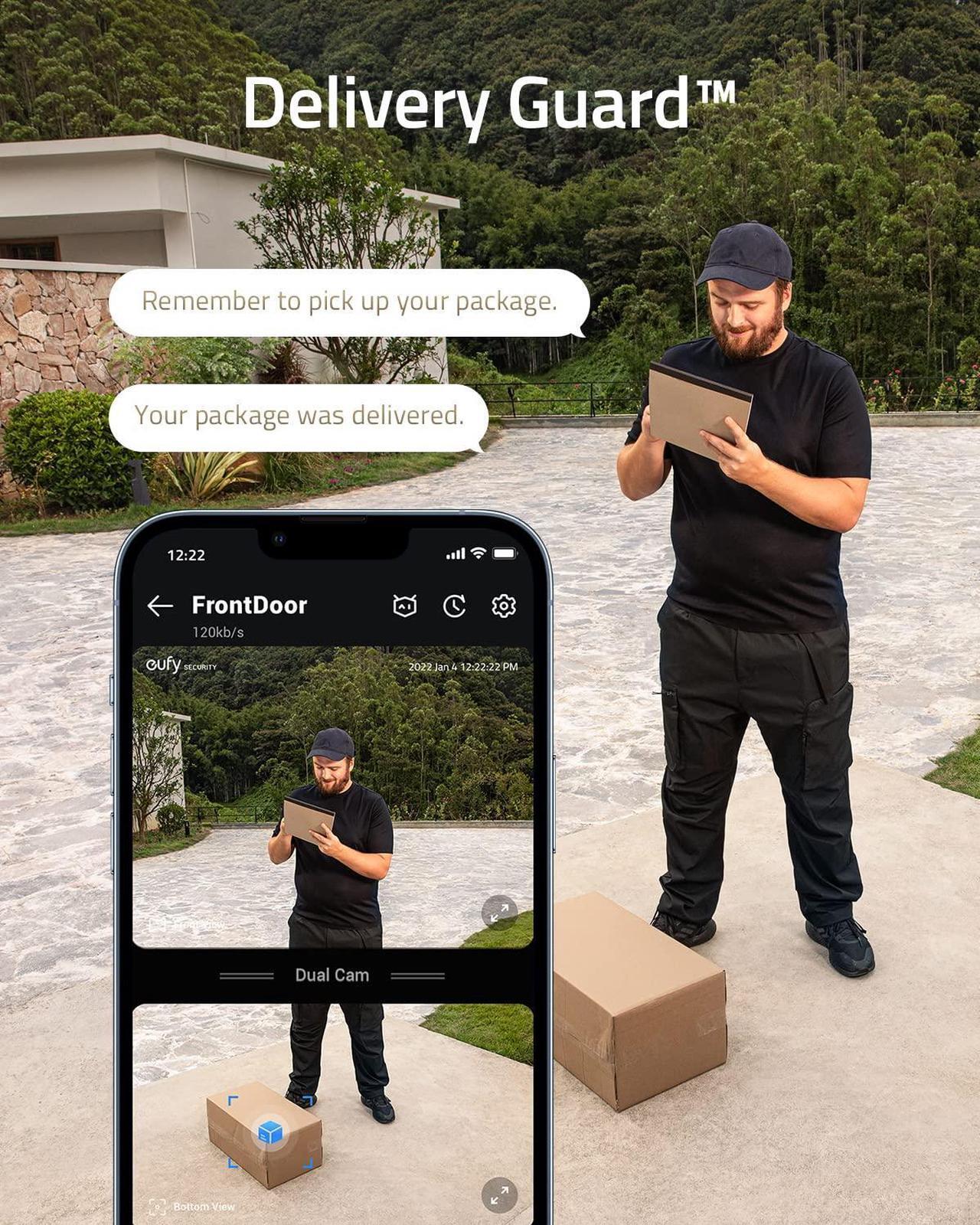 Alt view image 3 of 5 - eufy Security Video Doorbell Dual Camera (Battery-Powered) Add-on, Dual Motion Detection, Package Detection, 2K HD, Family Recognition, No Monthly Fee (Renewed)
