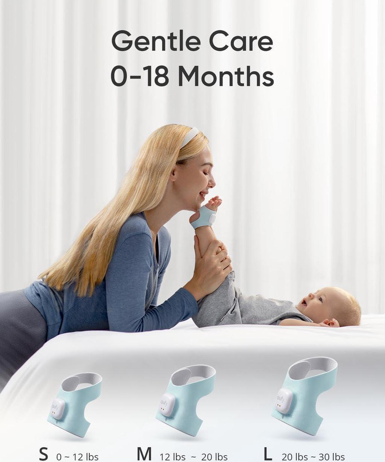 Alt view image 5 of 6 - eufy Baby Smart Sock S320 Baby Monitor with 2.4 GHz Wi-Fi, Track Sleep Patterns, Naps, Heart Rate, and Blood Oxygen Levels, Soft and Comfortable, for Babies 0-18 Months, No Monthly Fee (Renewed)