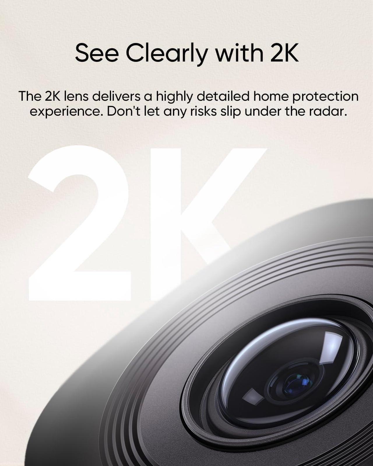 Alt view image 3 of 6 - eufy Security Indoor Cam C220, 2K Resolution Security Camera with 360° PTZ, Plug-in Security Indoor Camera with 2.4G Wi-Fi, Human/Motion AI, Night Vision, AI Tracking, HomeBase S380 Compatible