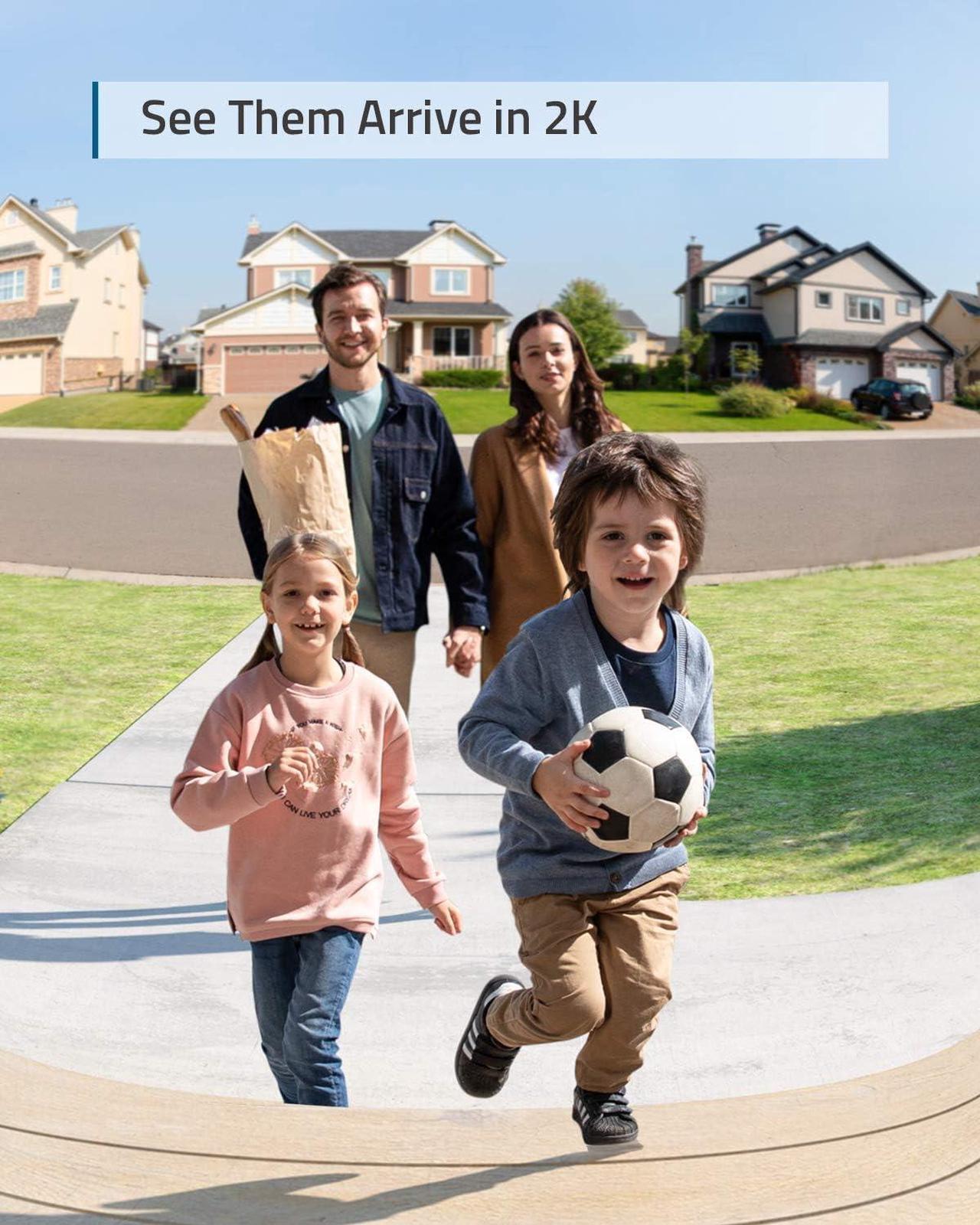 Alt view image 2 of 6 - Eufy Security, Wireless Video Doorbell (Battery-Powered) with 2K HD, No Monthly Fee, On-Device AI for Human Detection, 2-Way Audio, Simple Self-Installation (Renewed)