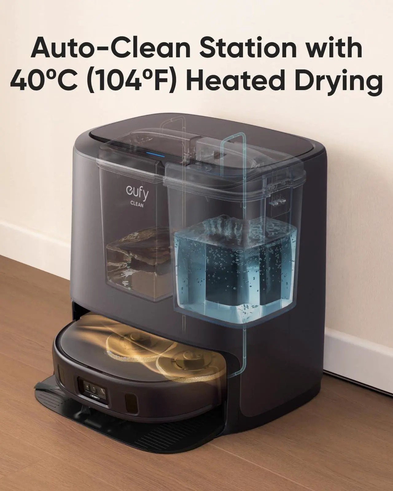 Alt view image 3 of 7 - eufy X9 Pro Robot Vacuum and Mop with Auto-Clean Station, AI Obstacle Avoidance, Adaptive Pressure Cleaning with Rotating Mops, Carpet Detection with 12 mm Auto-Lifting Mops