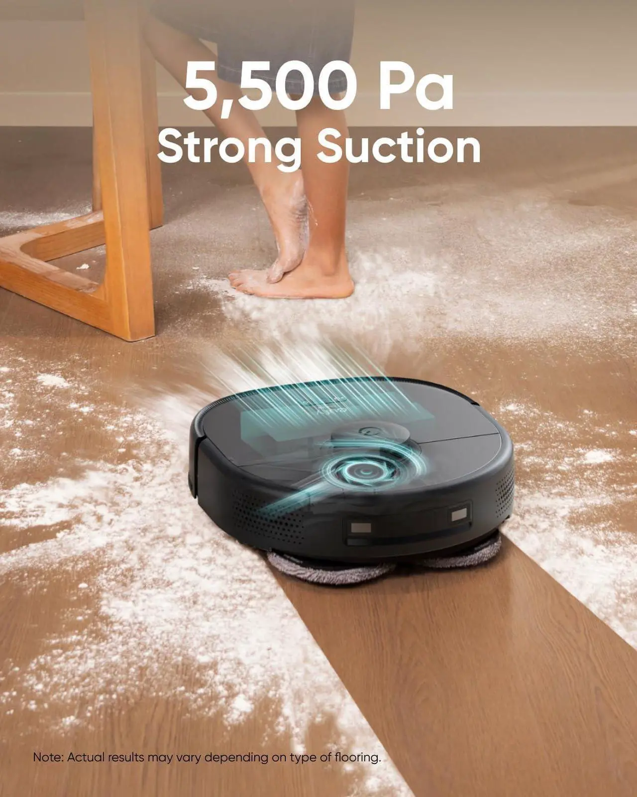 Alt view image 5 of 7 - eufy X9 Pro Robot Vacuum and Mop with Auto-Clean Station, AI Obstacle Avoidance, Adaptive Pressure Cleaning with Rotating Mops, Carpet Detection with 12 mm Auto-Lifting Mops