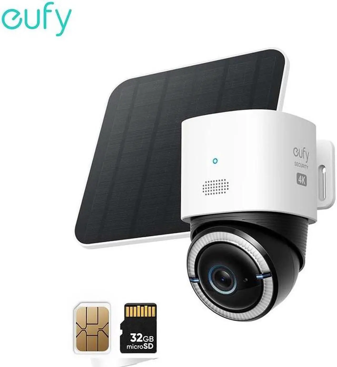 Main image of eufy Security 4G LTE Cam S330, 4K Cellular Wireless Security Camera, Pan and Tilt, 4G and Wi-Fi Duo-mode, AI Human/Vehicle Tracking, with SIM Card and 32GB SD Card, T86P2