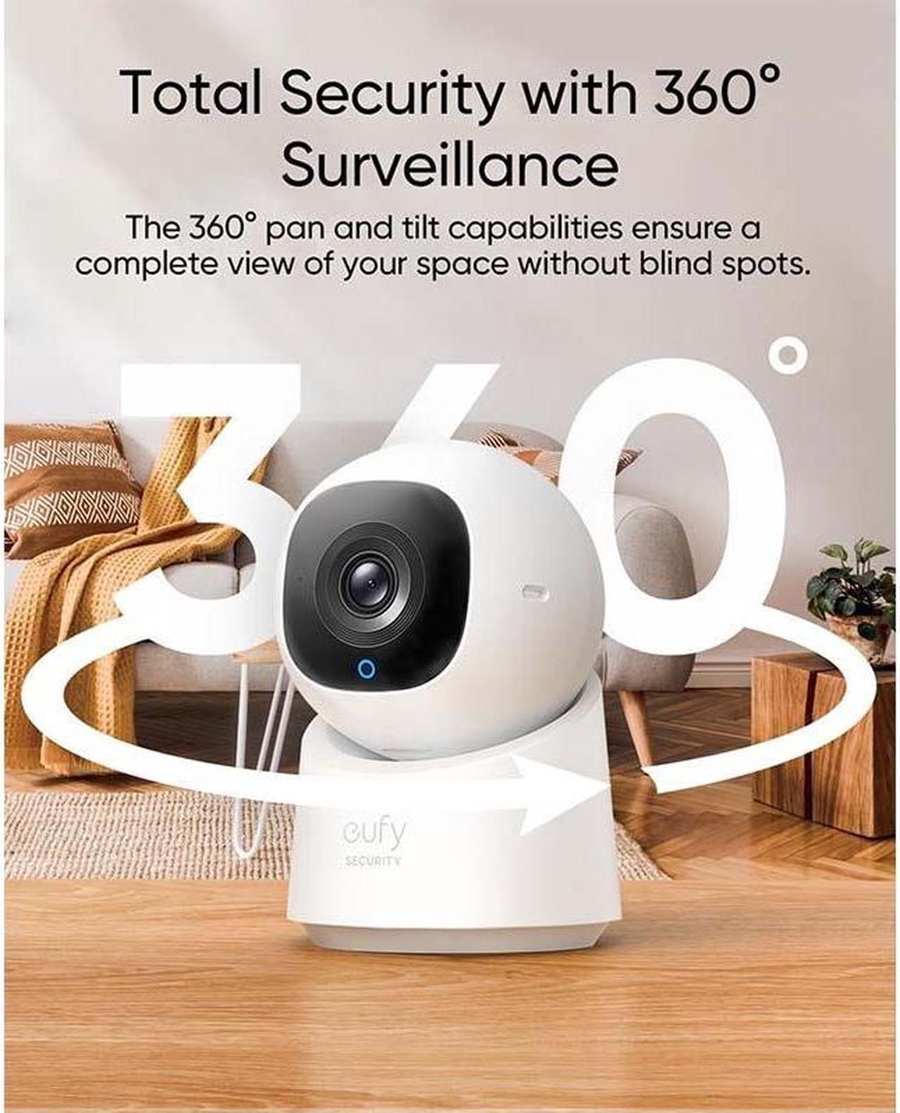 Alt view image 2 of 6 - eufy Security Indoor Cam C210, Home Security Camera, 1080p Resolution 360° PTZ, Plug-in Security Indoor Camera with 2.4G Wi-Fi, Human/Motion AI, Night Vision, AI Tracking, HomeBase 3 Compatible