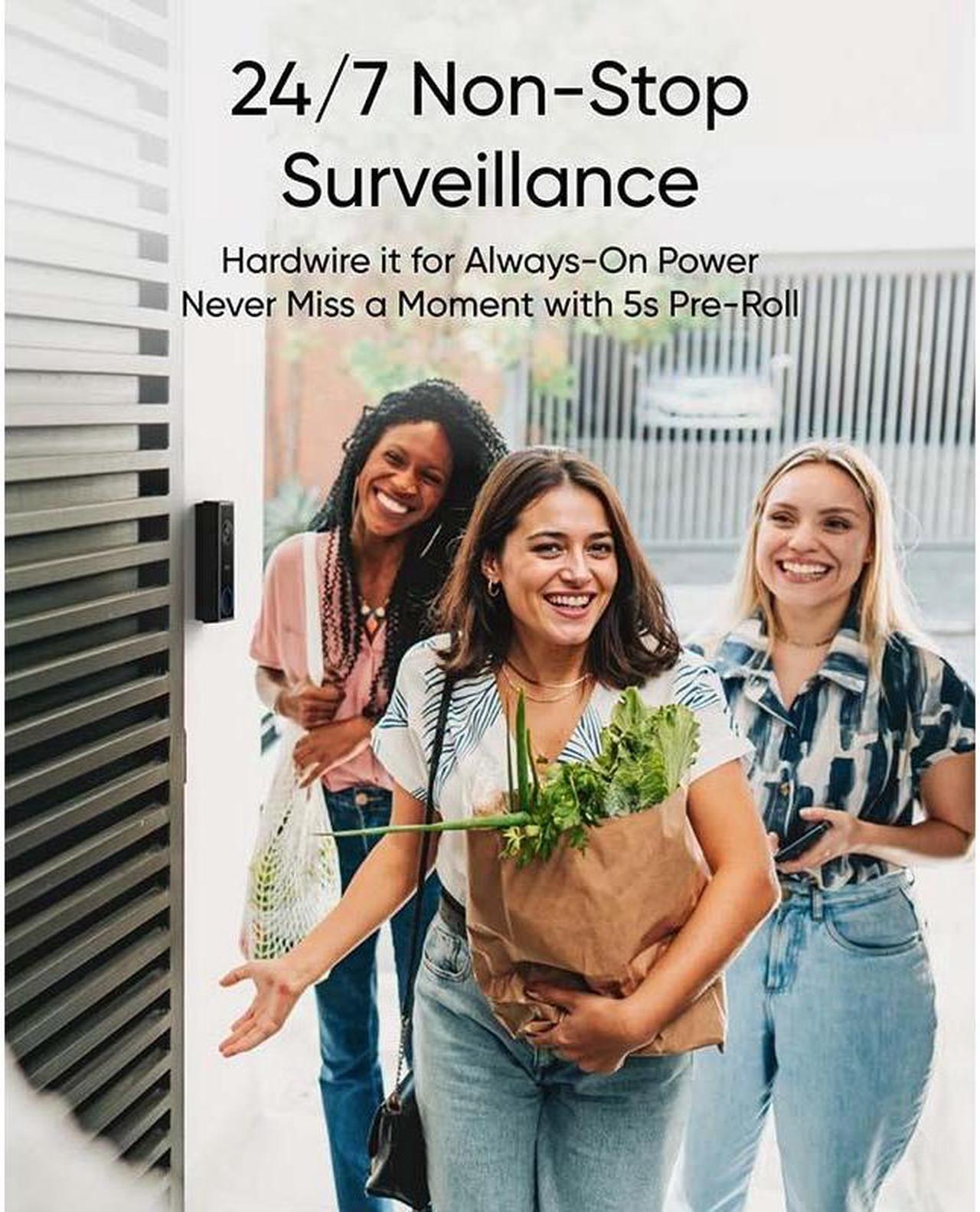 Alt view image 5 of 7 - eufy Video Doorbell C31, 2K FHD, Battery or Hardwire Powered, Easy to Install, Quick-Release Battery, Live Video Call, 24/7 Recording, Human & Motion Detection, HomeBase S380 Compatible,No Monthly Fee