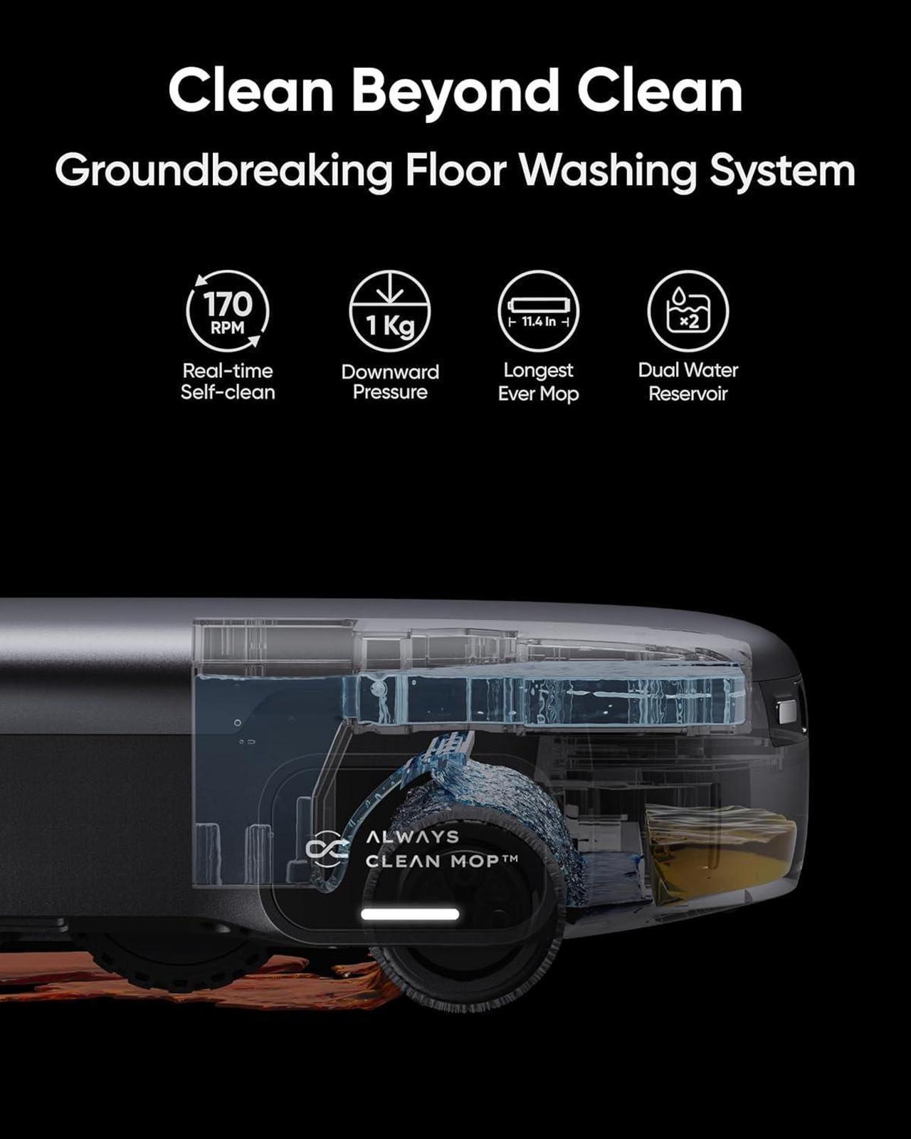 Alt view image 2 of 6 - eufy Robot Vacuum Omni S1 Pro with All-in-One Station, Floor Washing Robot Vacuum and Mop, Eco-Clean Ozone, 8000 Pa Suction, Obstacle Avoidance, Auto Mop Washing & Drying, Self-Emptying