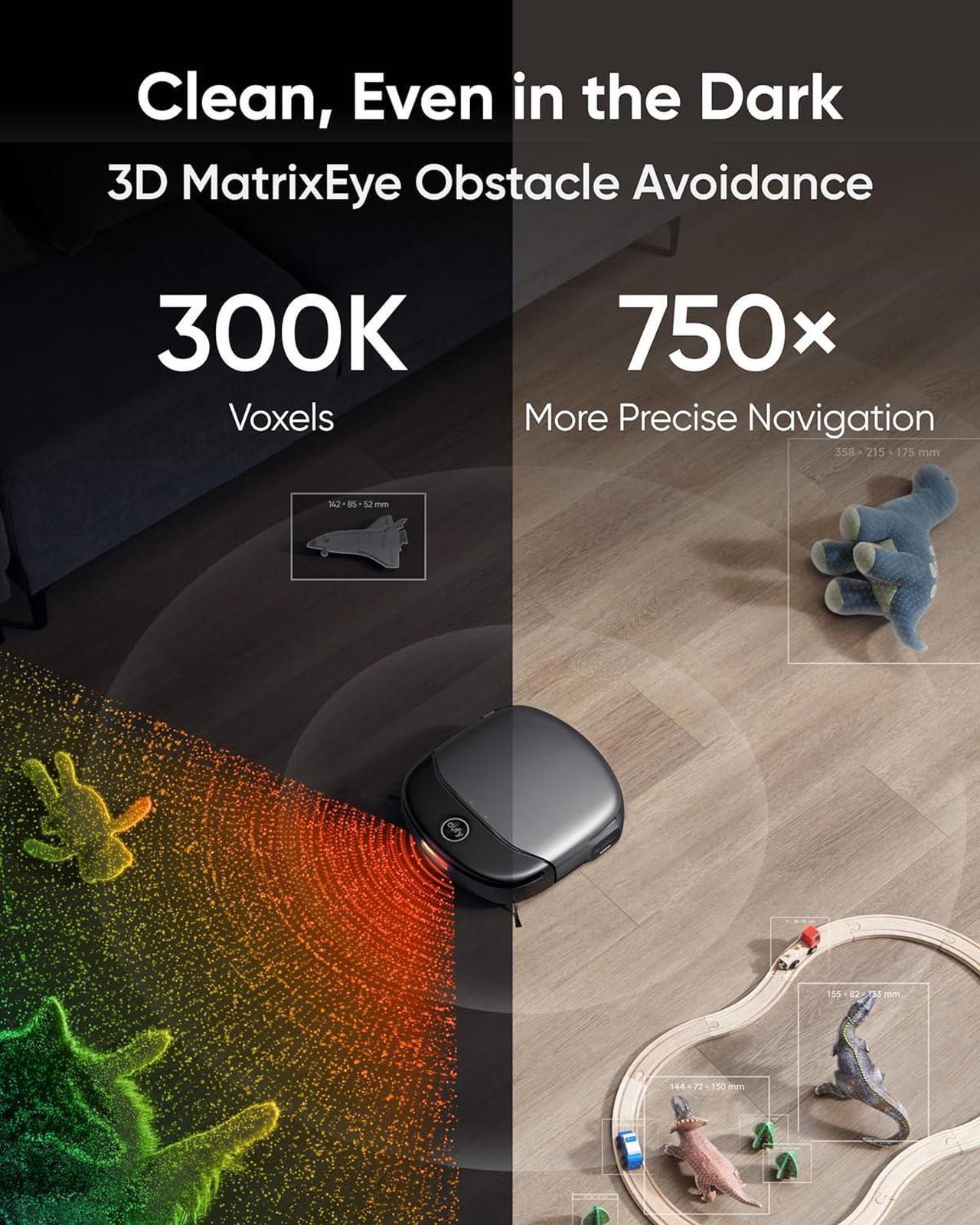 Alt view image 4 of 6 - eufy Robot Vacuum Omni S1 Pro with All-in-One Station, Floor Washing Robot Vacuum and Mop, Eco-Clean Ozone, 8000 Pa Suction, Obstacle Avoidance, Auto Mop Washing & Drying, Self-Emptying