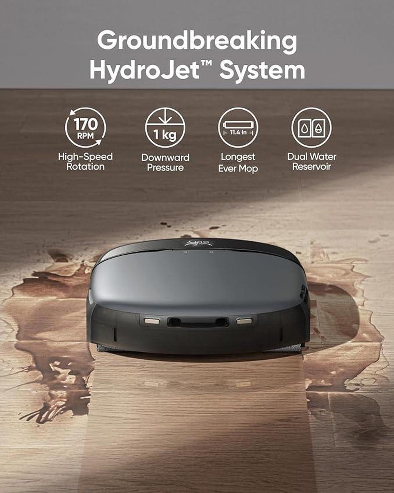 Alt view image 2 of 6 - eufy S1 with All-in-One Station, HydroJet Robot Vacuum and Mop Combo, 8,000 Pa Suction, Smart Obstacle Avoidance, Multi-Level Mapping, Mop Auto-Retraction, Perfect for Pet Hair