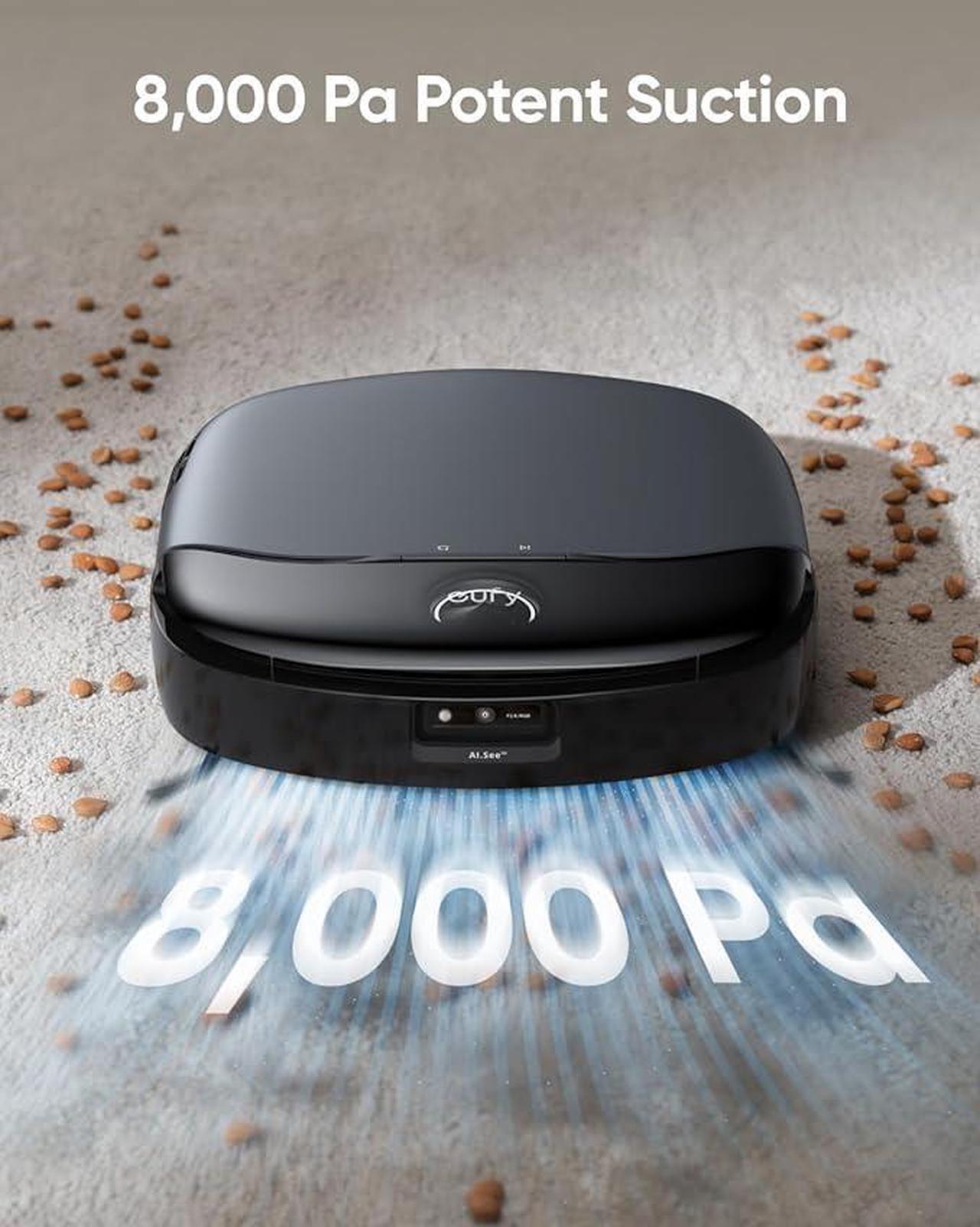 Alt view image 4 of 6 - eufy S1 with All-in-One Station, HydroJet Robot Vacuum and Mop Combo, 8,000 Pa Suction, Smart Obstacle Avoidance, Multi-Level Mapping, Mop Auto-Retraction, Perfect for Pet Hair