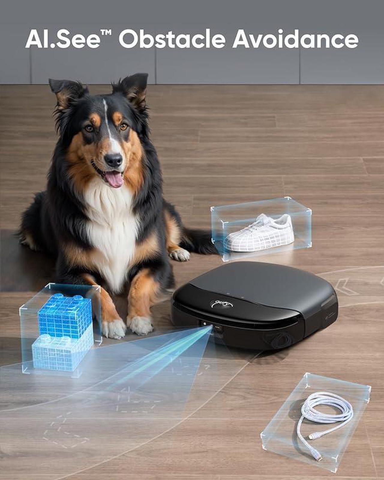 Alt view image 5 of 6 - eufy S1 with All-in-One Station, HydroJet Robot Vacuum and Mop Combo, 8,000 Pa Suction, Smart Obstacle Avoidance, Multi-Level Mapping, Mop Auto-Retraction, Perfect for Pet Hair