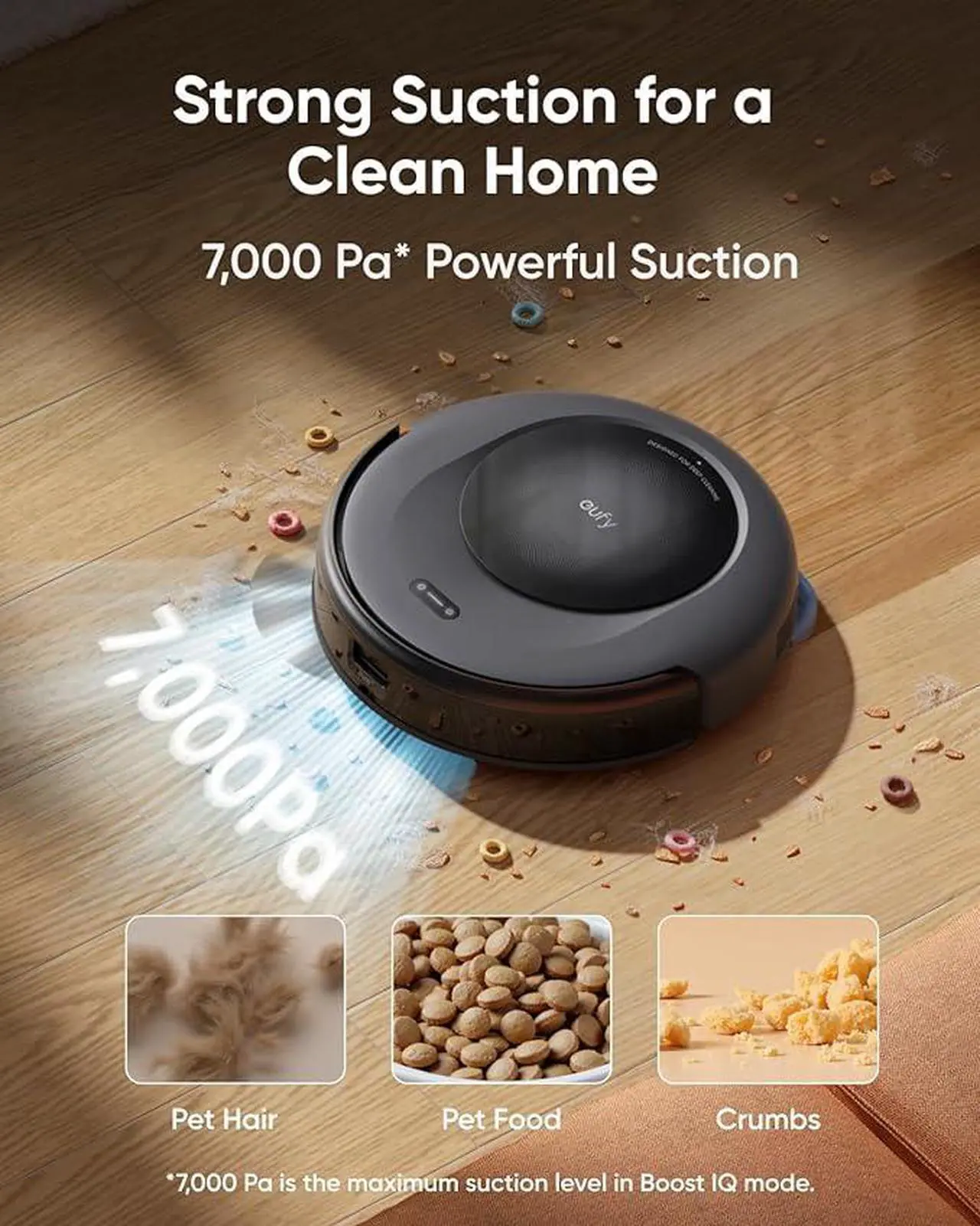 Alt view image 4 of 7 - eufy Robot Vacuum Omni C20, Robot Vacuum and Mop Combo, Self Emptying, Auto Mop Washing and Auto Drying for Hands-free Cleaning, 7000 Pa Powerful Suction, 3.35-Inch Ultra-Slim Body, All-in-One Station