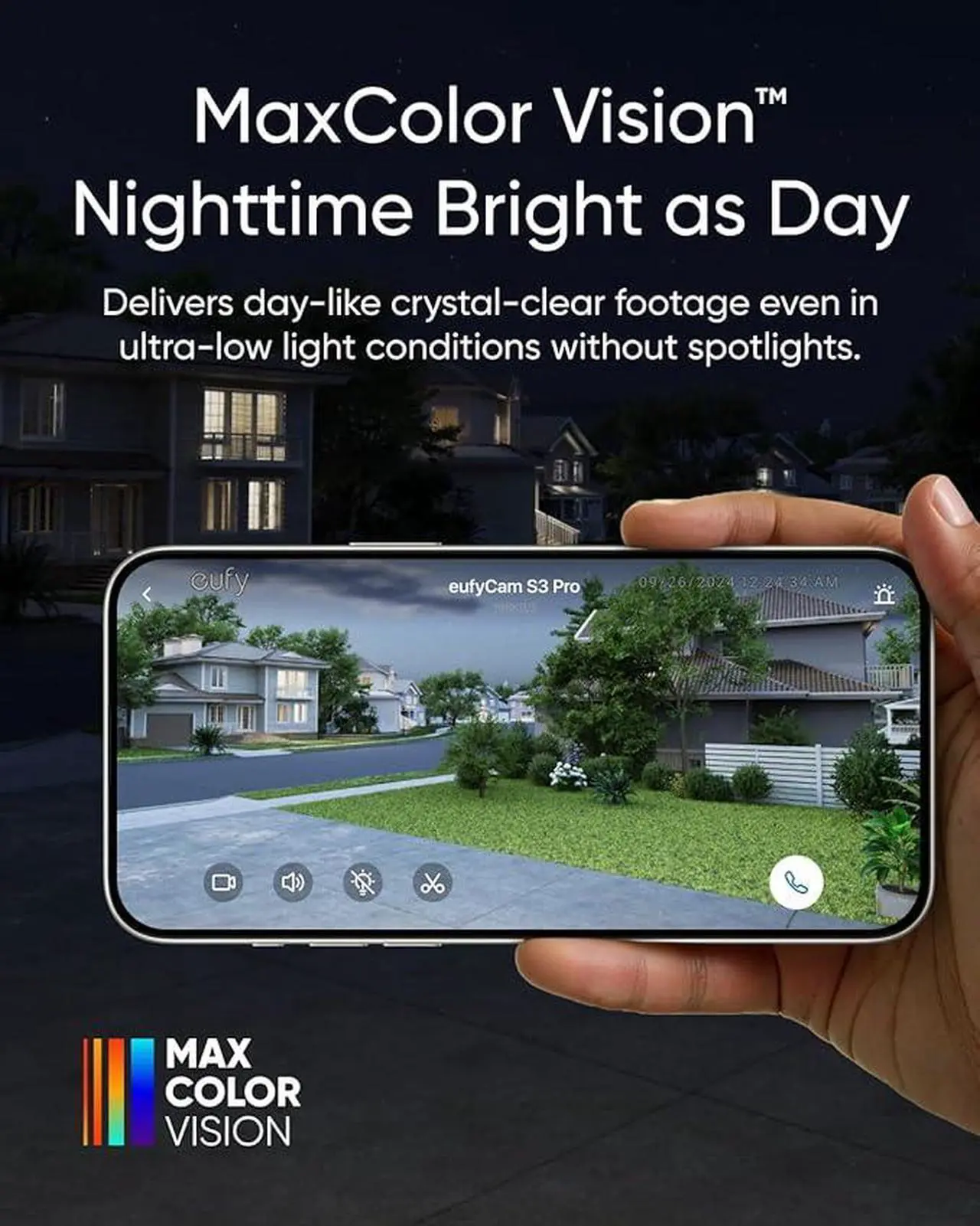 Alt view image 2 of 7 - eufy Security eufyCam S3 Pro Add-on Camera, Solar Camera Outdoor Wireless, MaxColor Night Vision, 4K Security Camera with Solar Panel, Face Recognition AI, Expandable Local Storage, No Monthly Fee