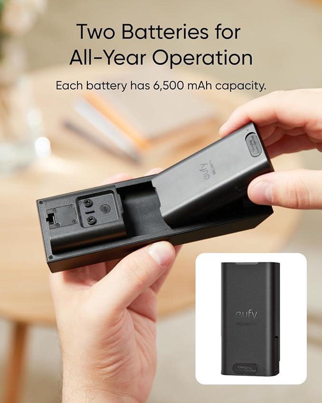 Alt view image 5 of 6 - eufy Security Video Doorbell E340 (Battery Powered, with Extra Backup Battery), Uninterrupted Use with Rechargeable Battery, Dual Cameras, 2K Full HD, No Monthly Fee