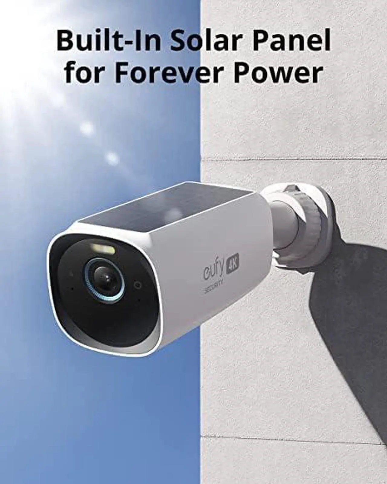 Alt view image 2 of 6 - eufy Security eufyCam 3-Cam Kit,Security Camera Outdoor Wireless,4K Camera with Integrated Solar Panel,Forever Power,Face Recognition AI,Expandable Local Storage up to 16TB,2.4 GHz Wi-Fi(Renewed)
