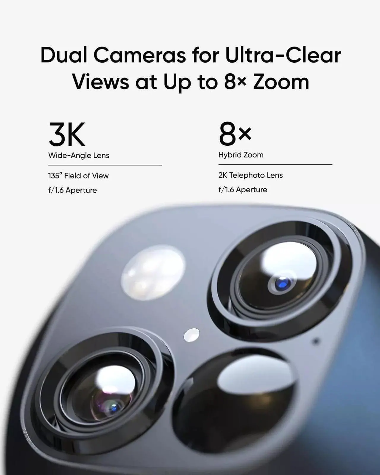 Alt view image 2 of 5 - eufyCam Solo S3 Outdoor Solar Security Camera 3K Dual-Cam Pan&Tilt 8xZoom|Refurbished