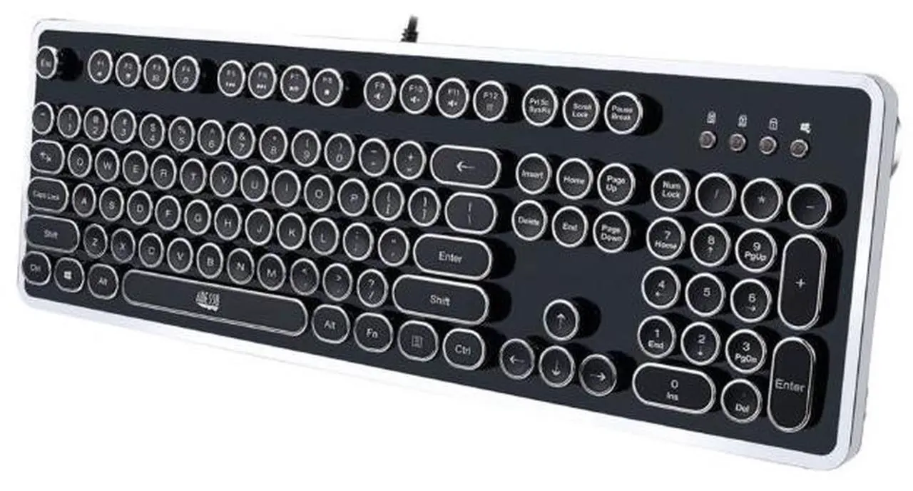 Alt view image 7 of 7 - ADESSO AKB-636UB ADESSO FANCY TYPEWRITER MECHANICAL USB KEYBOARD, RETRO ELEGANT DESIGN WITH ADJUS