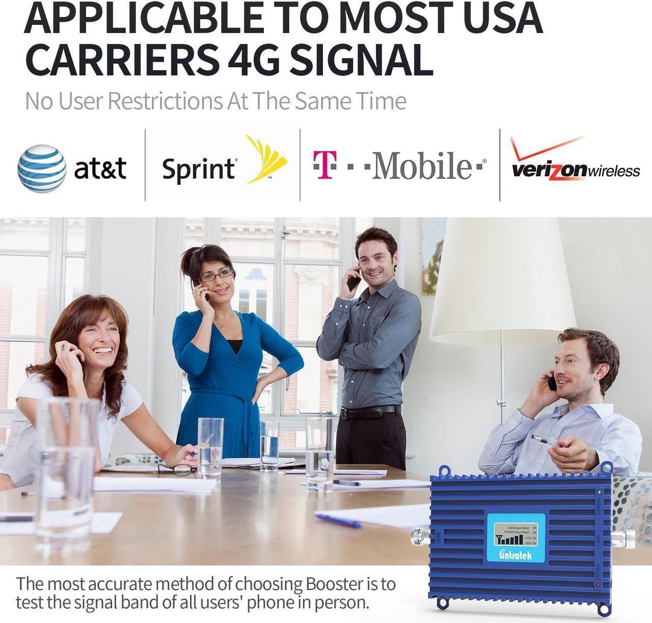 Alt view image 4 of 7 - Lintratek 4G LTE Band 66 Cell Phone Signal Booster | 1700/2100MHz AWS Band 66/4 Cellular Amplifier for T-Mobil, AT&T, Sprint, Verizon, Mint Mobile, MetroPCS U.S. Carriers for Home/Office AGC Function