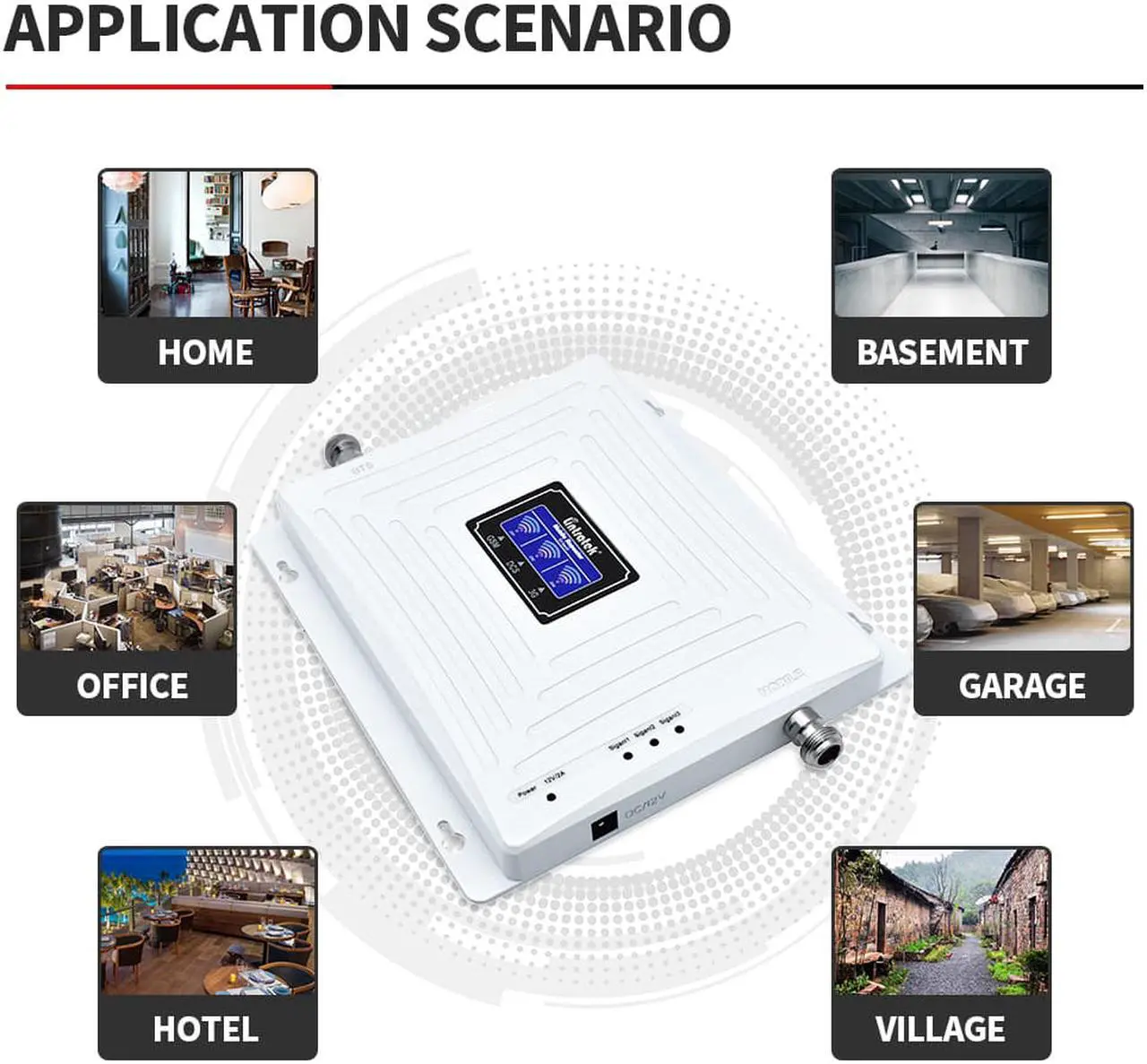Alt view image 2 of 7 - Lintratek 900MHz 2100MHz 2600MHz Cellular Signal Booster Repeater GSM WCDMA 4G LTE Cell Phone Signal Booster for Home Basement