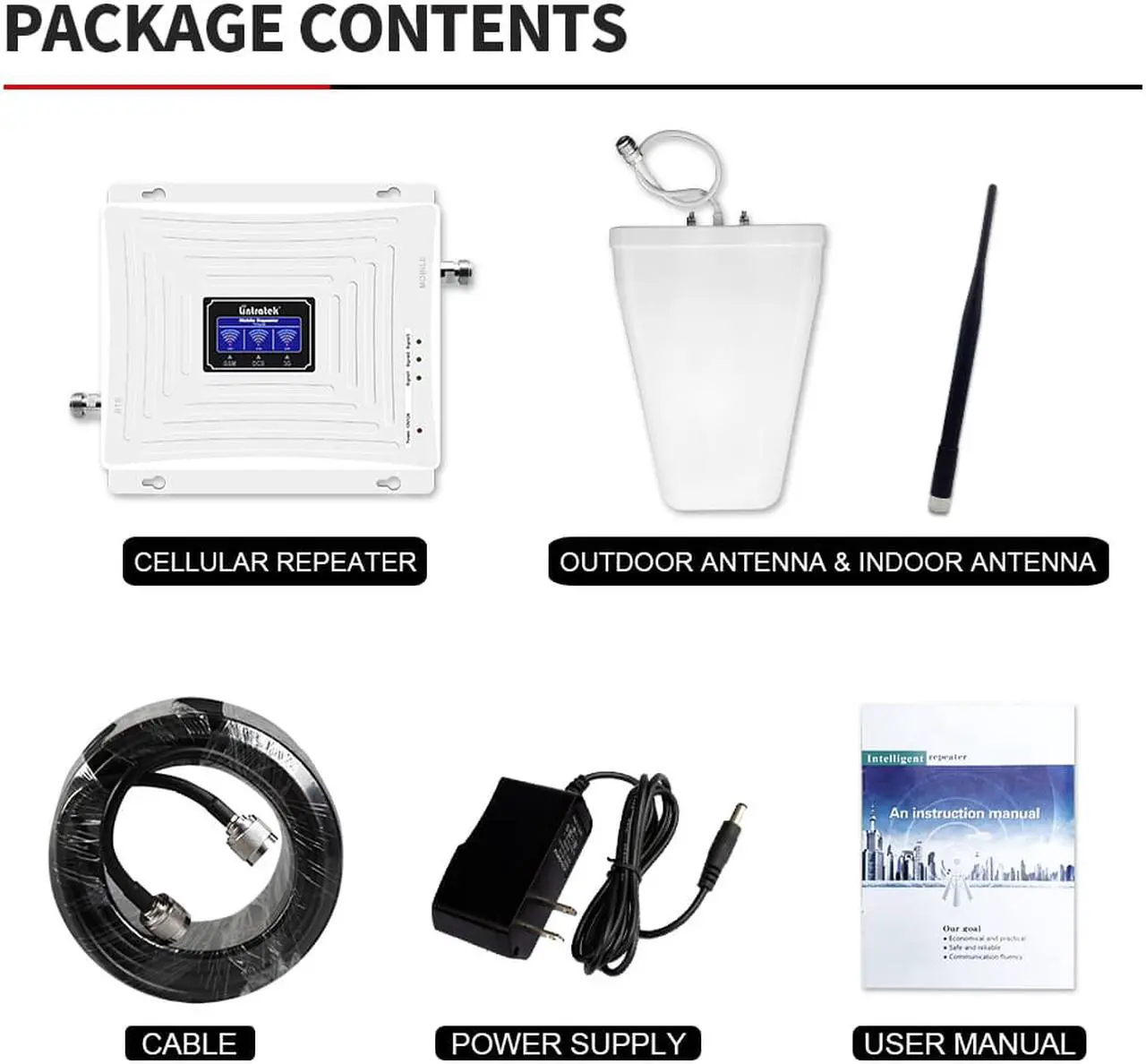 Alt view image 5 of 7 - Lintratek 900MHz 2100MHz 2600MHz Cellular Signal Booster Repeater GSM WCDMA 4G LTE Cell Phone Signal Booster for Home Basement