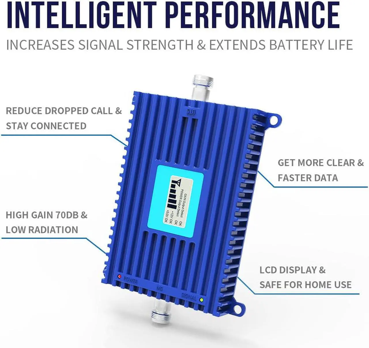 Alt view image 2 of 7 - Lintratek Cell Phone Signal Booster AT&T Signal Amplifier 3G 4G LTE Band 12/17 700MHz AT&T Cell Phone Repeater AT&T Mobile Phone Signal Extender  for Home and Office Boost Call/Data FCC approved