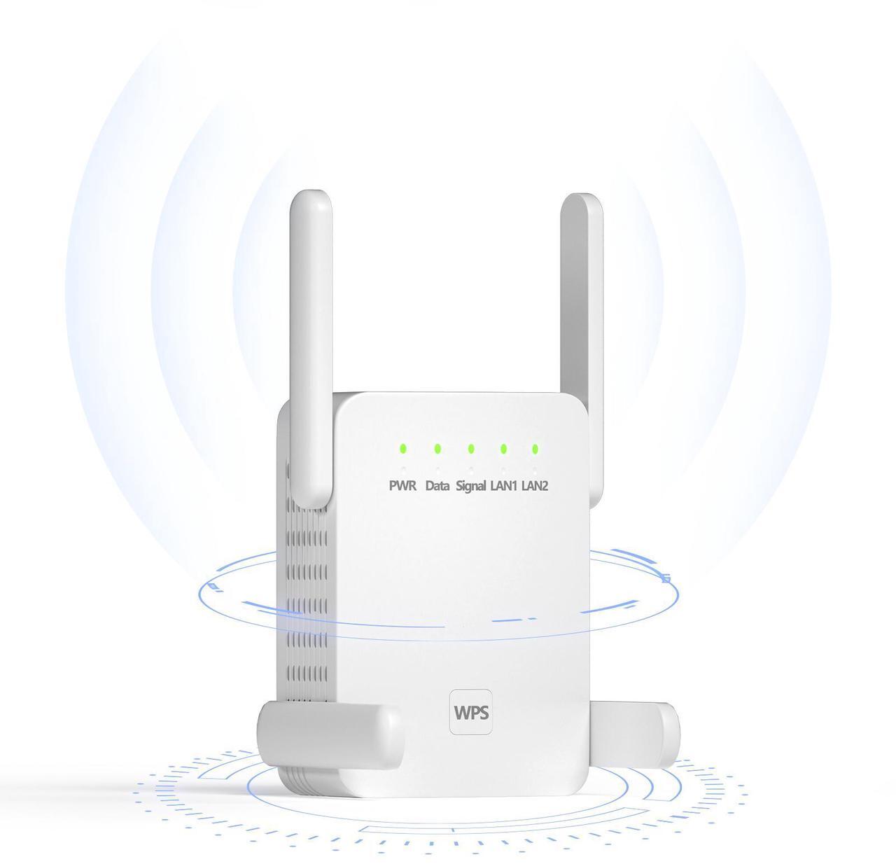 Main image of WiFi Range Extender AC1200 Dual Band 2.4/5GHz WiFi Repeater,Covers Up to 1500 sq.ft & 30 Devices,WiFi Amplifier/ Access Point/Media Bridge/Router,1200Mbps Internet Booster,WPS Easy Set Up,Wall Plug