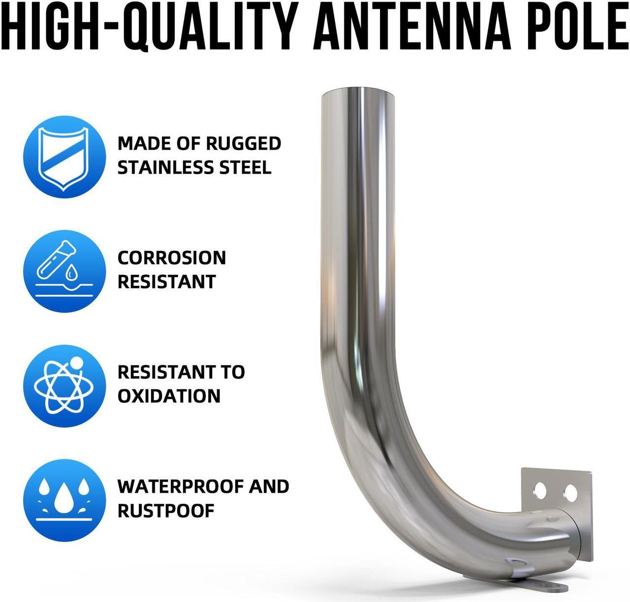 Alt view image 2 of 7 - Lintratek Pole Mount for Outside Antenna Universal Antenna Mount Pole for Home Outside Antennas/Cell Phone Signal Booster