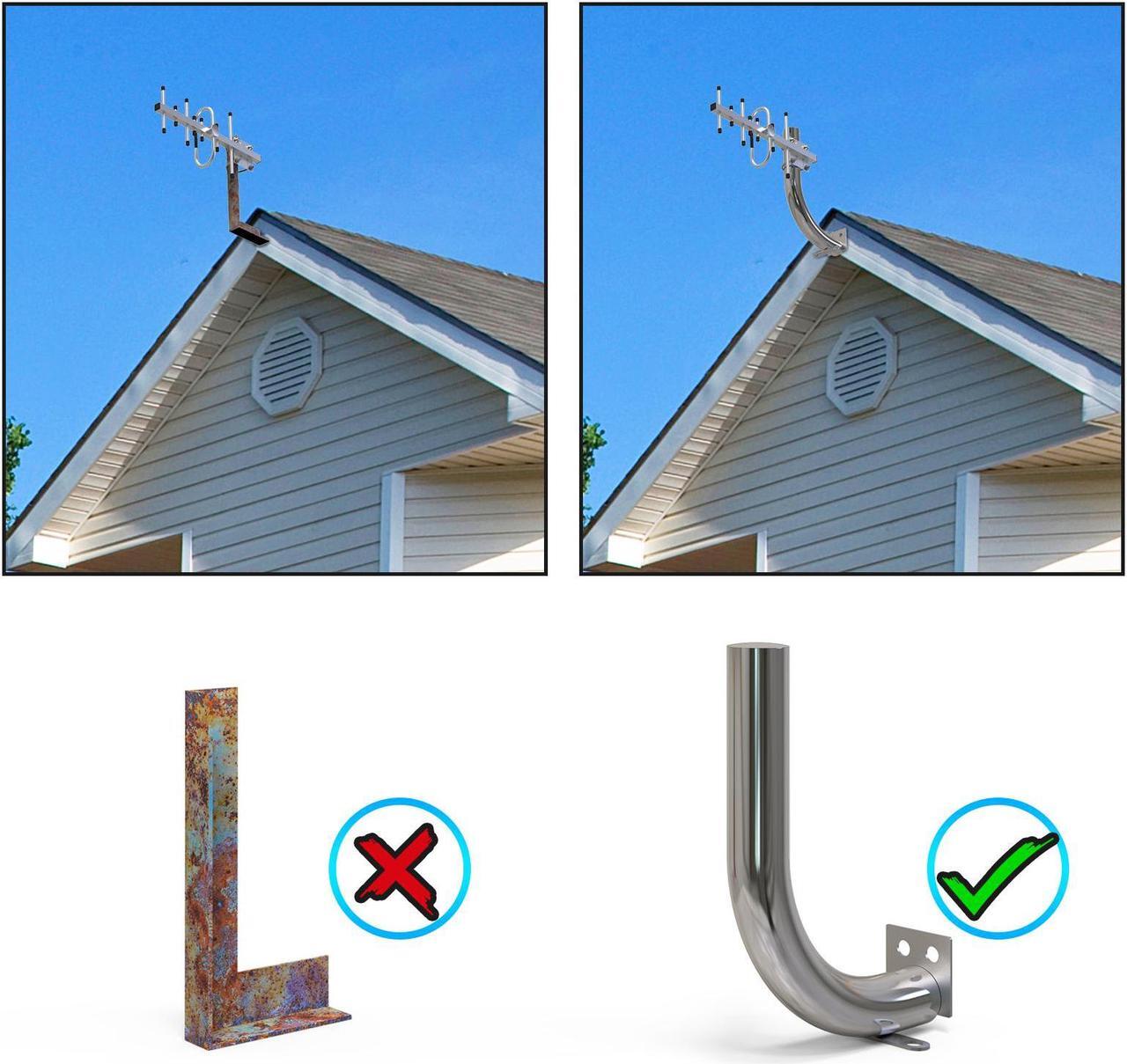 Alt view image 6 of 7 - Lintratek Pole Mount for Outside Antenna Universal Antenna Mount Pole for Home Outside Antennas/Cell Phone Signal Booster
