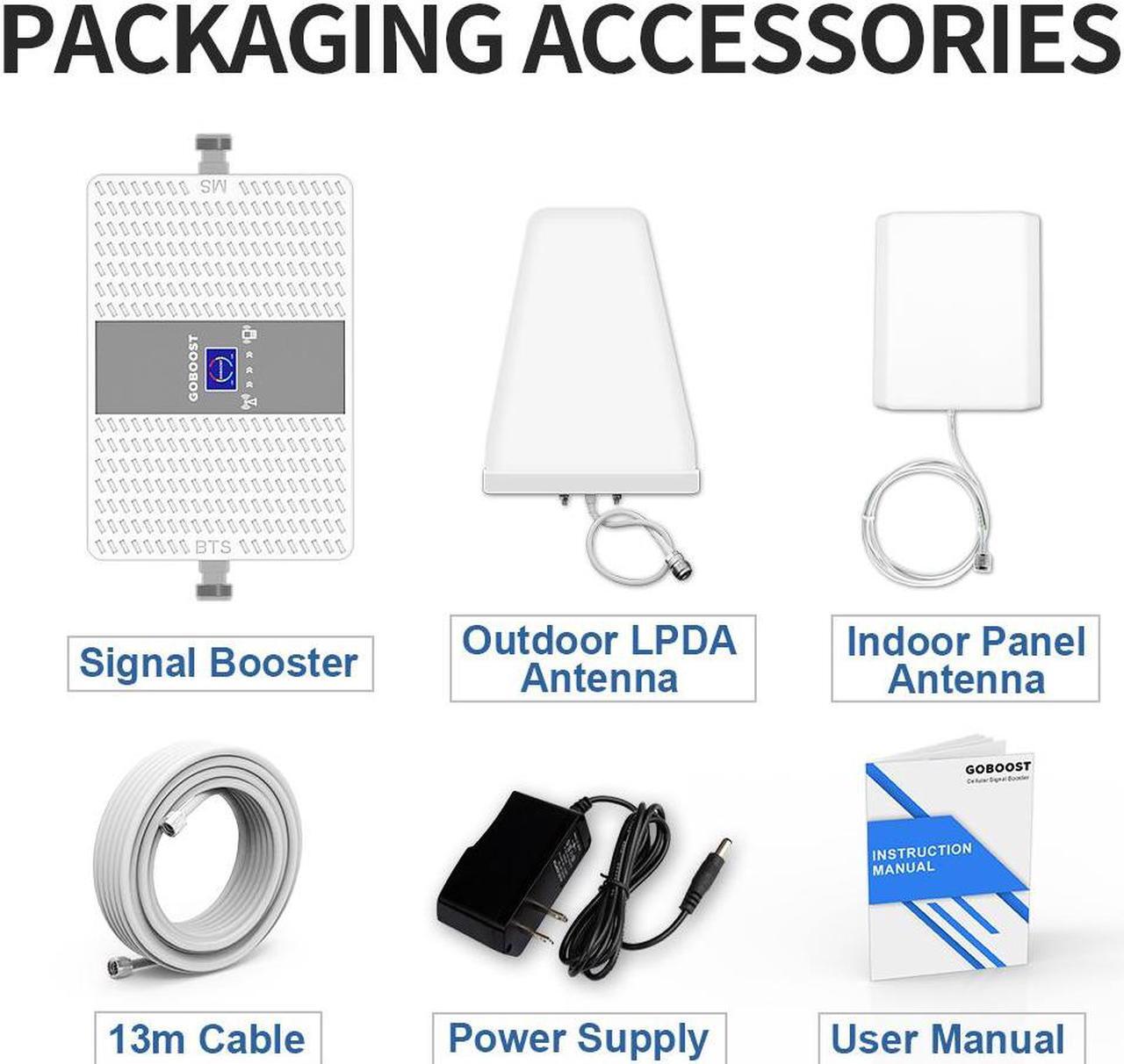 Alt view image 7 of 7 - Cell Phone Signal Booster for Home and Office 2G 3G 4G LTE Band 4 Band 5 850MHz 1700/2100MHz Cell Phone Booster Cellular Signal Booster for AT&T, Verizon, T-Mobile & More | FCC Approved