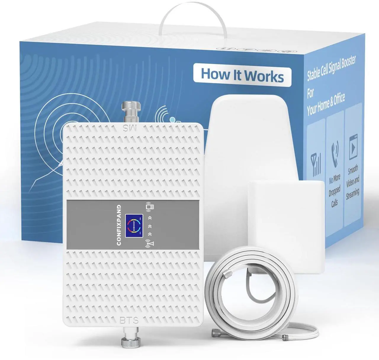 Main image of Cell Phone Signal Booster for Home and Office 2G 3G 4G LTE Band 4 Band 5 850MHz 1700/2100MHz Cell Phone Booster Cellular Signal Booster for AT&T, Verizon, T-Mobile & More | FCC Approved