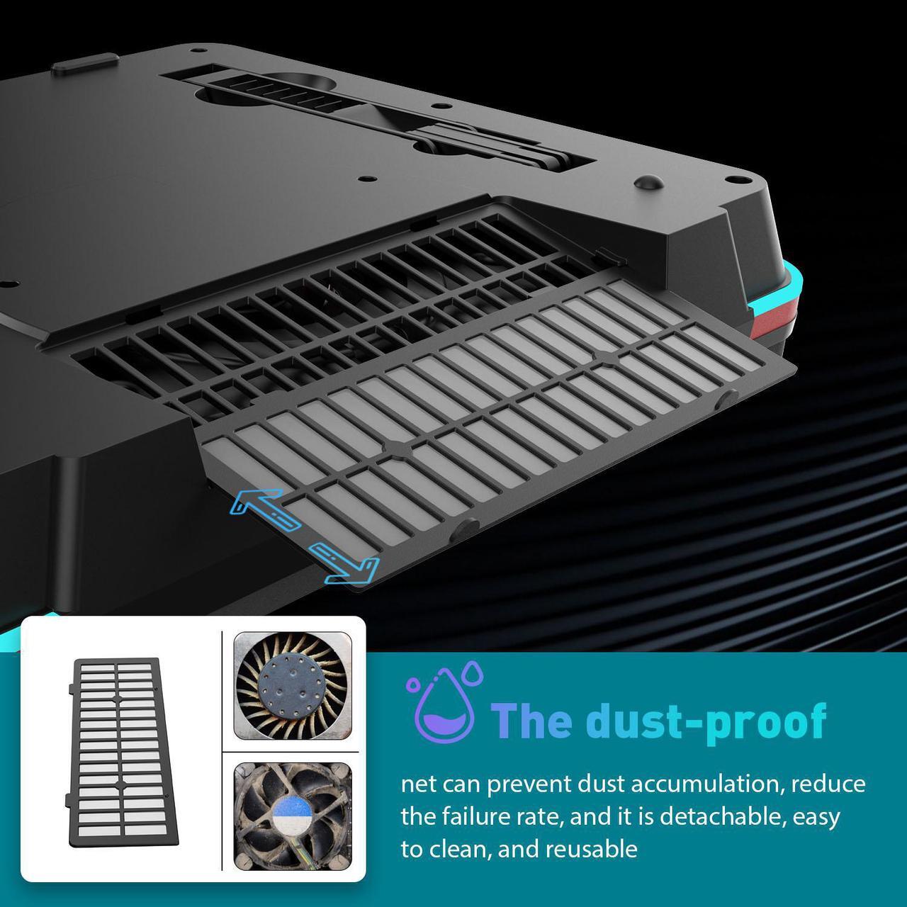 Alt view image 7 of 7 - IETS GT500 Powerful Turbo-Fan (5000 RPM) RGB Laptop Cooling Pad with Infinitely Variable Speed,Seal Foam for Rapid Cooling Gaming Laptop,13-17.3inch Laptop Cooler with 3-Port USB Hub