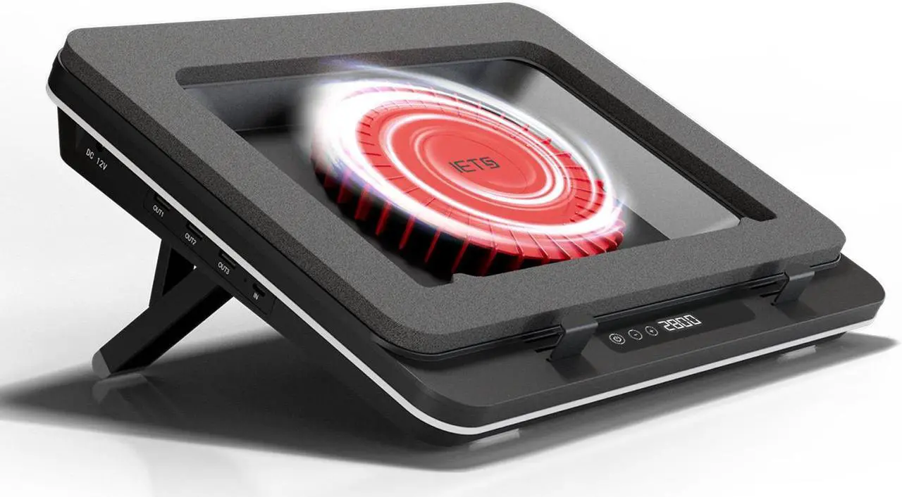Main image of IETS GT600  Laptop Cooling Pad Equipped with Gigantic Turbo-Fan(5.5inch Diameter),Sealed Foam for Rapid Cooling Gaming Laptop,14.1-19.3 inch Laptop Cooler with 3-Port USB Hub,Dust Filter GT600V1