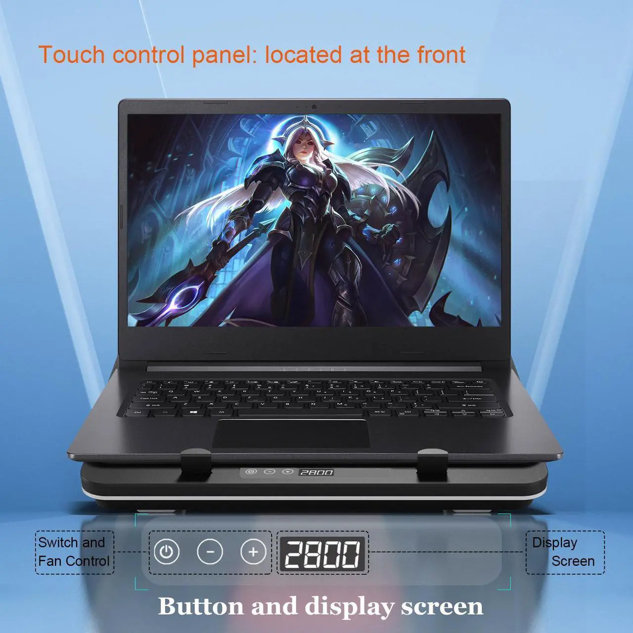 Alt view image 5 of 7 - IETS GT600  Laptop Cooling Pad Equipped with Gigantic Turbo-Fan(5.5inch Diameter),Sealed Foam for Rapid Cooling Gaming Laptop,14.1-19.3 inch Laptop Cooler with 3-Port USB Hub,Dust Filter GT600V1