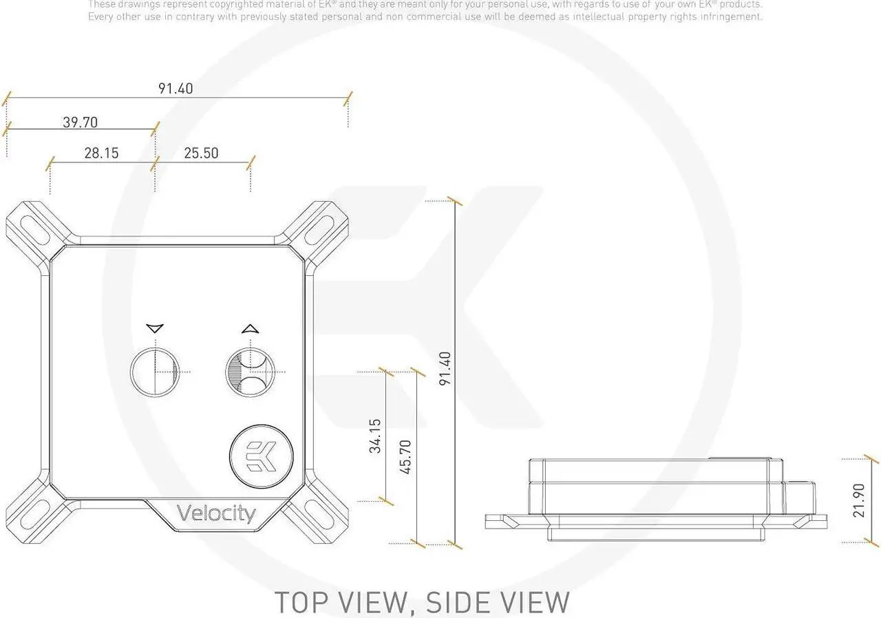 Alt view image 11 of 11 - EKWB EK-Quantum Velocity CPU Water Block, Intel CPU, Nickel/Acetal