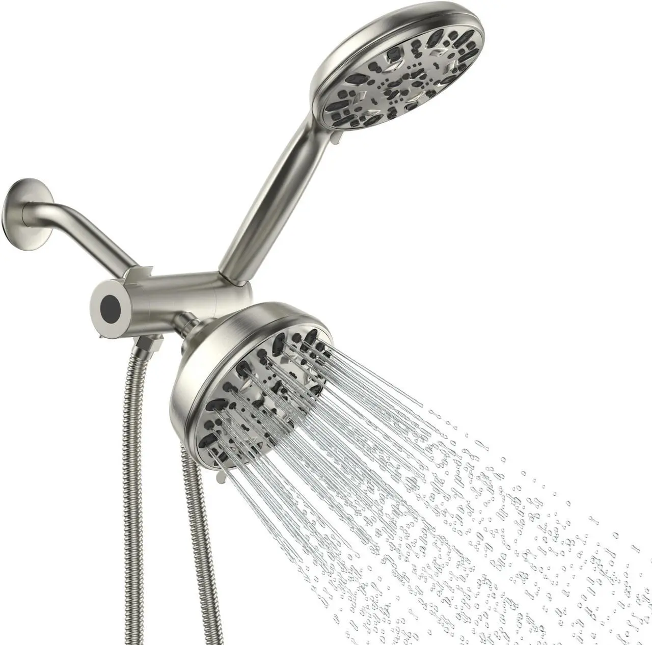 Main image of Lordear Brushed Nickel 7-Function Dual Shower Head With Handheld Shower System