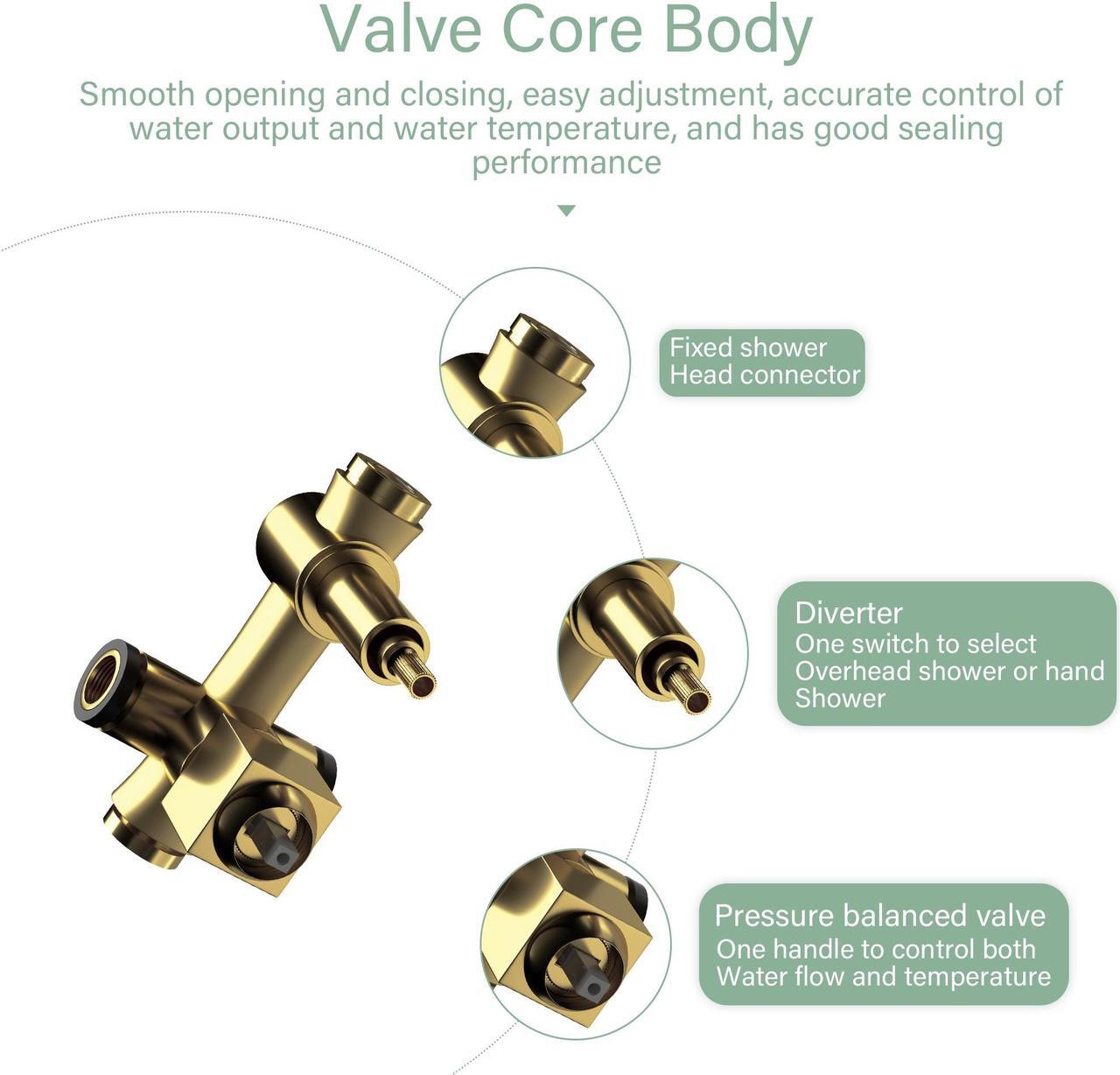 Alt view image 2 of 7 - 16''Ceiling Mounted Dual Shower Combo Bathroom Luxury Rain Shower Head and Handheld High Pressure Shower Set with Rough-in Valve,Brushed Nickel