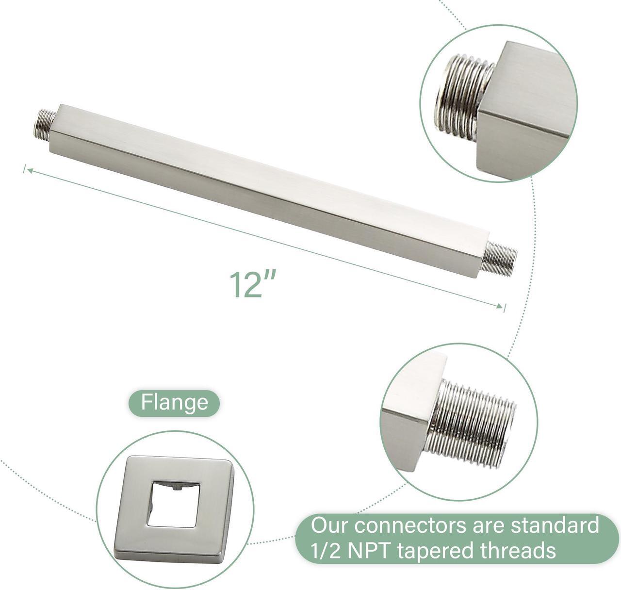 Alt view image 5 of 7 - 16''Ceiling Mounted Dual Shower Combo Bathroom Luxury Rain Shower Head and Handheld High Pressure Shower Set with Rough-in Valve,Brushed Nickel