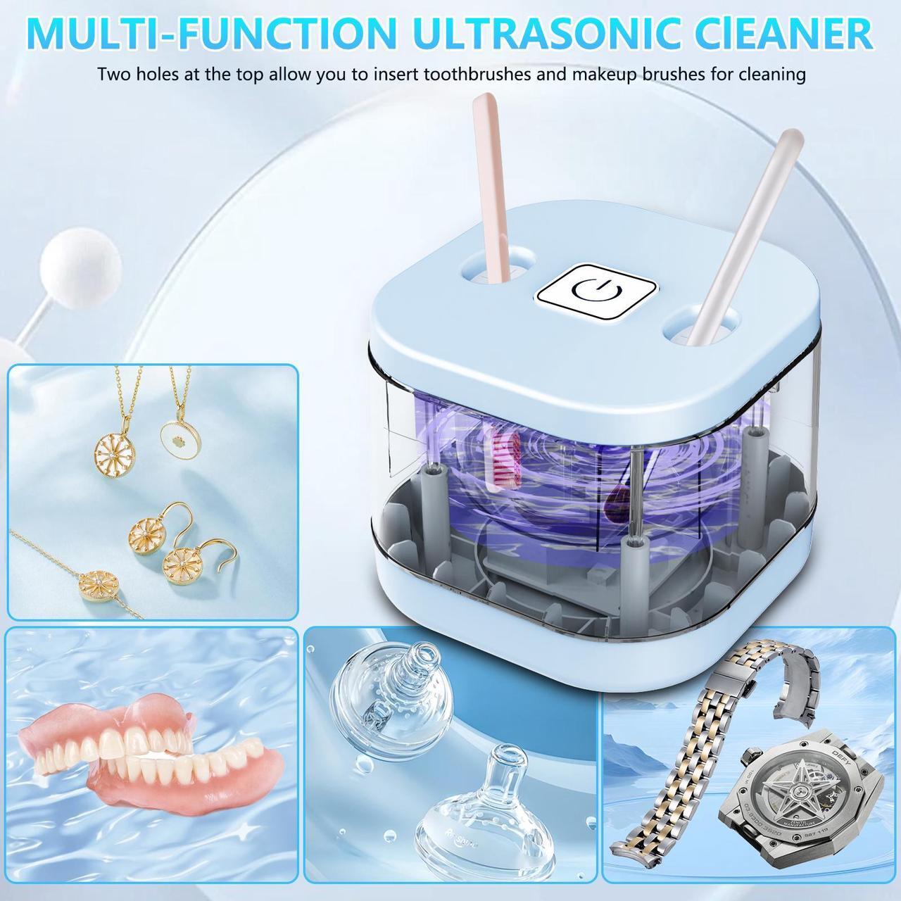 Alt view image 4 of 6 - Homesuit Ultrasonic Retainer Cleaner Machine, 45kHz Jewelry Cleaner Ultrasonic, Ultrasonic UV Cleaner for Dentures, Mouth Guard, Toothbrush Head, Ultrasonic Cleaner for All Dental Appliance, Jewelry