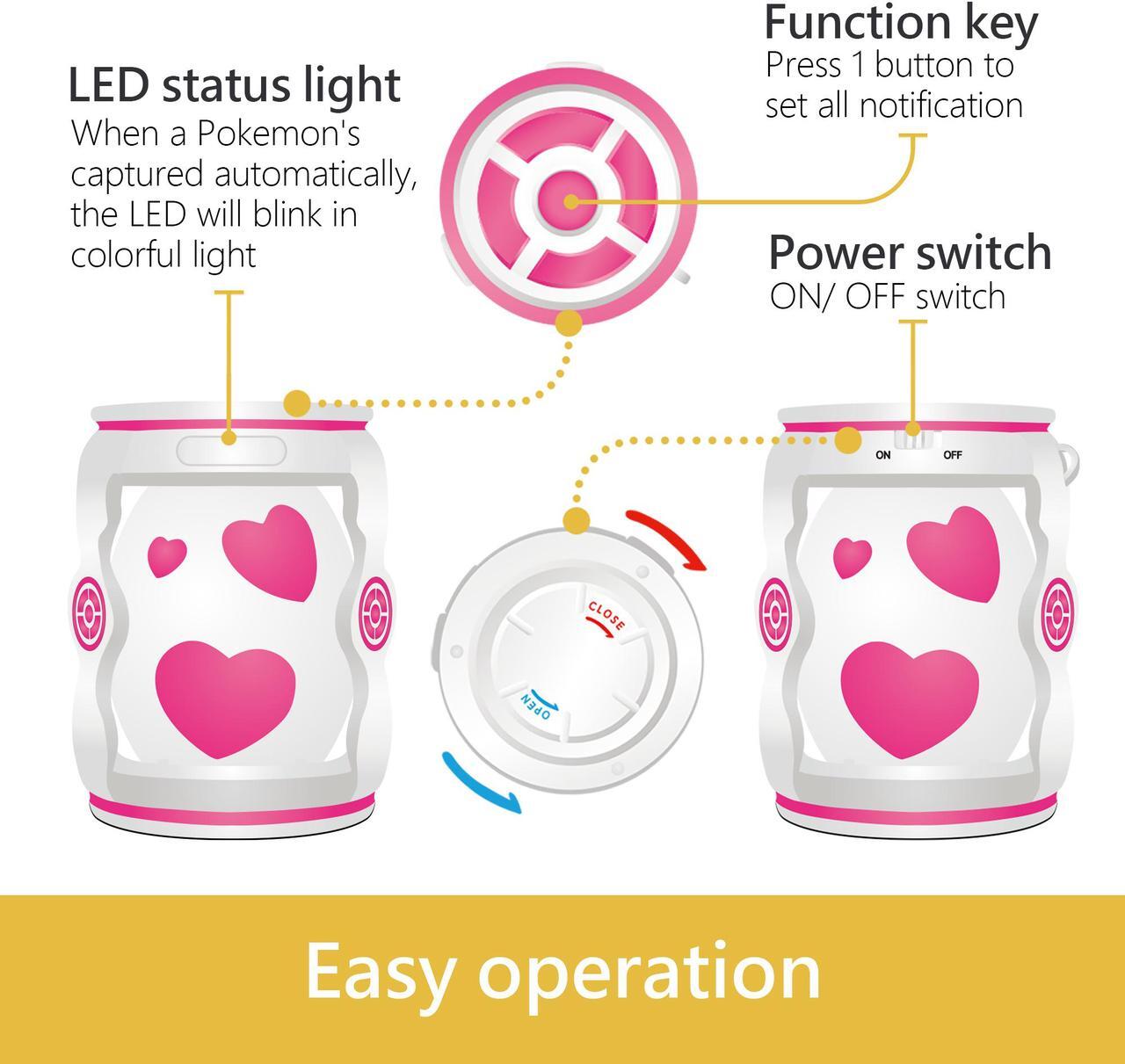 Alt view image 2 of 5 - MEGACOM  Catchmon Go Auto Catcher for Pokemon Go Plus – Portable Always On Pokemon Go Plus Auto Catch Accessory – Wireless Bluetooth Catcher for iPhone & Android with Long Lasting Battery, Pink