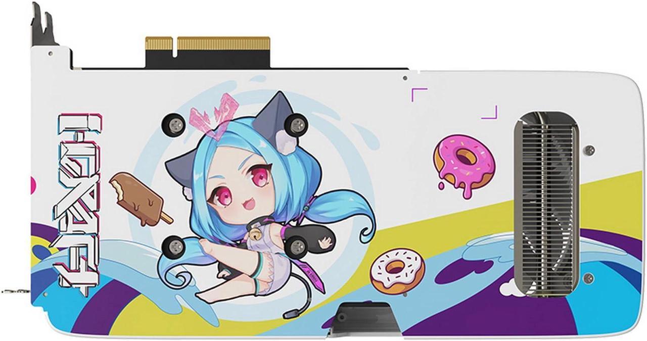 Alt view image 3 of 6 - MAXSUN GeForce RTX 4060 iCraft OC ACGN Limited Edition 8GB GDDR6 (PCIe 4.0, DLSS 3.5, HDMI 2.1, DisplayPort 1.4a, RGB, Anime White GPU)