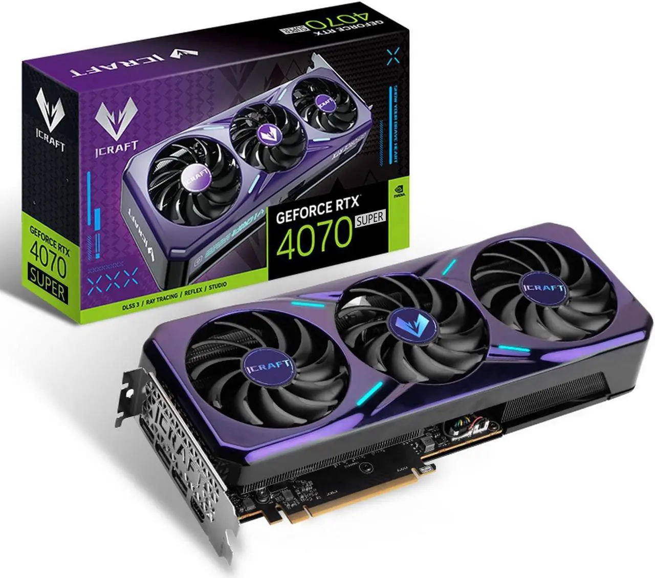 Main image of maxsun GeForce RTX 4070 Super iCraft 12GB Video Gaming Graphics Card GPU for Computer PC PCIE 4.0, GDDR6X, HDMI 2.1a, DisplayPort 1.4a, Support 8K