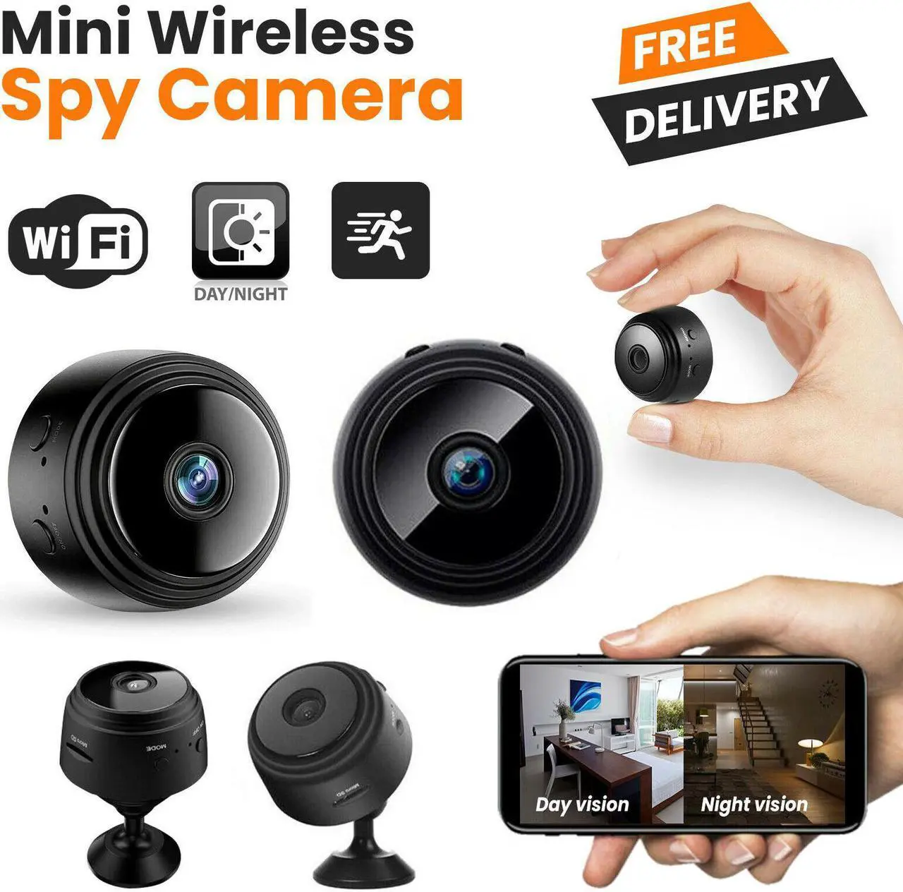 Main image of Spy Camera Wireless Hidden WiFi Mini Camera HD 1080P Portable Home Security Cameras Nanny Cam Small Indoor Video Recorder Motion Activated Night Vision
