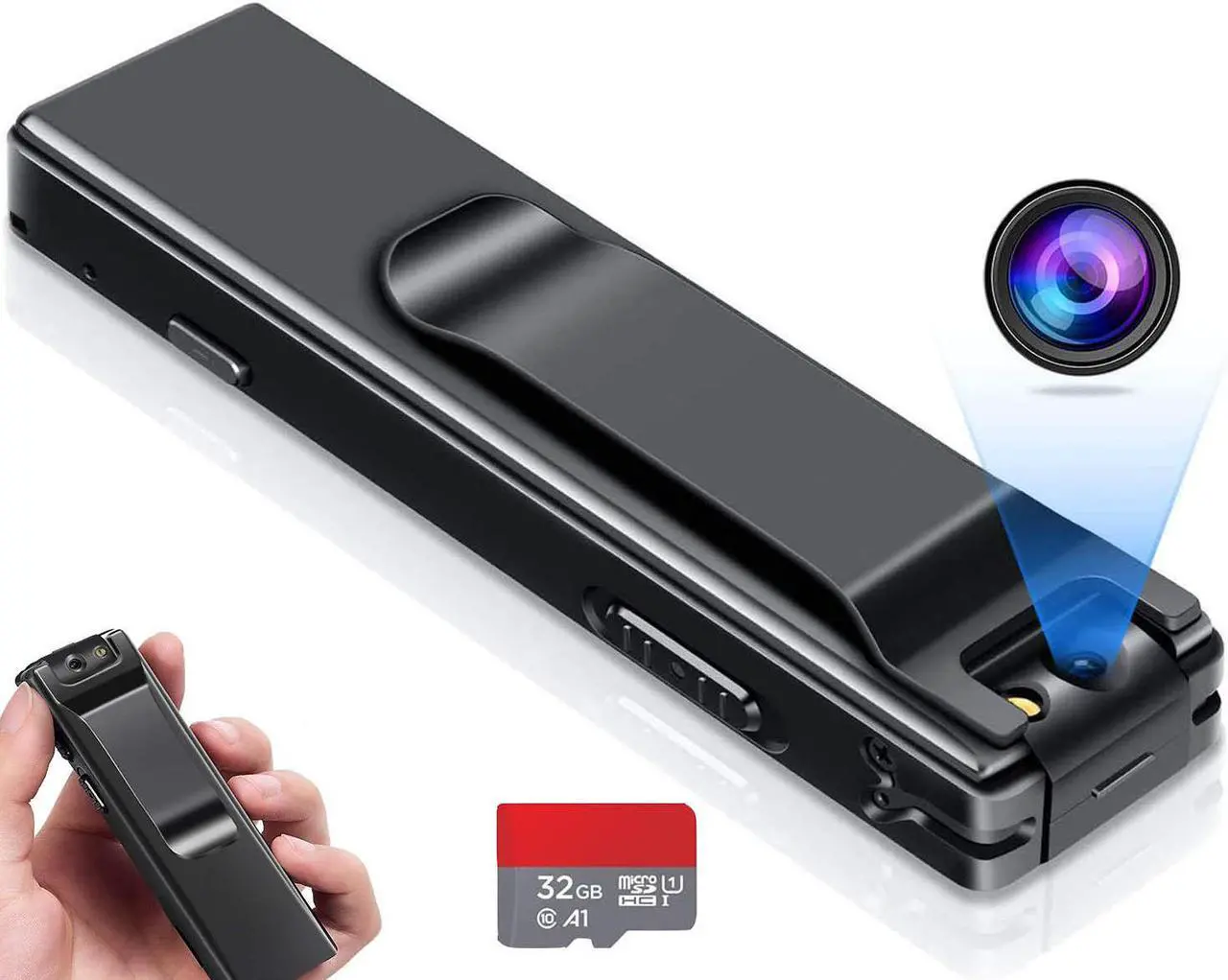 Main image of Camera no WiFi Needed - Mini Body Camera Video Recorder - Camera Motion Activated - Nanny Small Cam - Tiny Camera - Small Security Camera for Home and Office (with 32G high-Speed Memory Card)