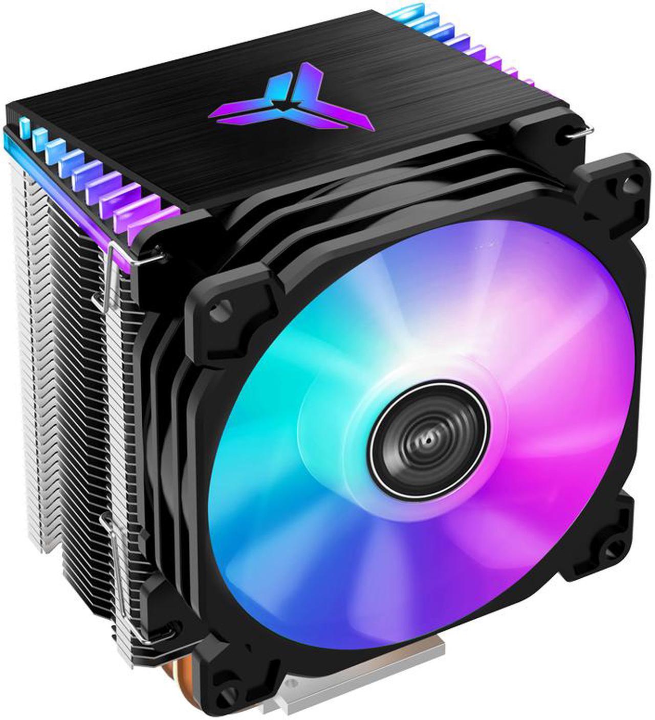 JONSBO CR1400 COLOR CPU Cooler H126mm,Air Cooling Tower Radiator, Desktop PC AM4/AM5 heatsink, 4 Copper Heatpipes for AMD /Intel LGA1700/1200/115X ,  92mm RGB Fan,  Auto Rainbow Lighting on Top, Black