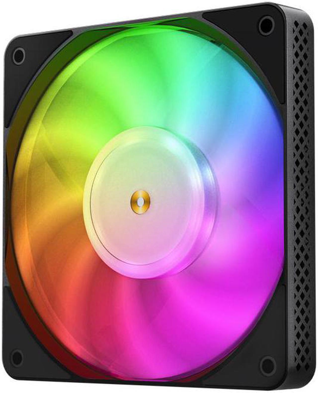 JONSBO HF1215 Performance ARGB Thin Fan, D120mm ,T:15mm, Addressable RGB sync Mainboard ,  FDB bearing - PWM Fan ,   FAN DC12V LED 5V, Shock Absorption and Low Noise, Black