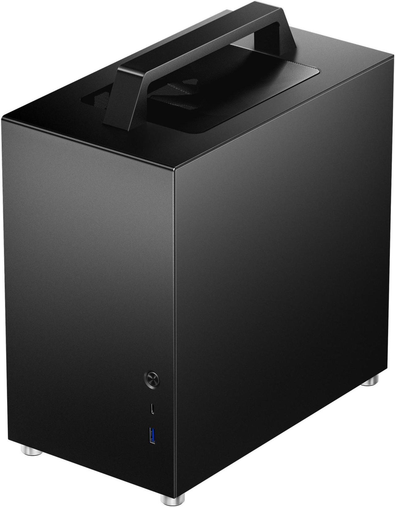 Alt view image 4 of 7 - JONSBO T8 PLUS BLACK Mini- ITX  Tower Computer Case, Portable Mini ITX case  Aluminum/Steel/Tempered Glass-1 Side, PSU ATX (Max.140mm), 4 Drive Bay, Built-in 1x140mm Fan Top, Black pc case