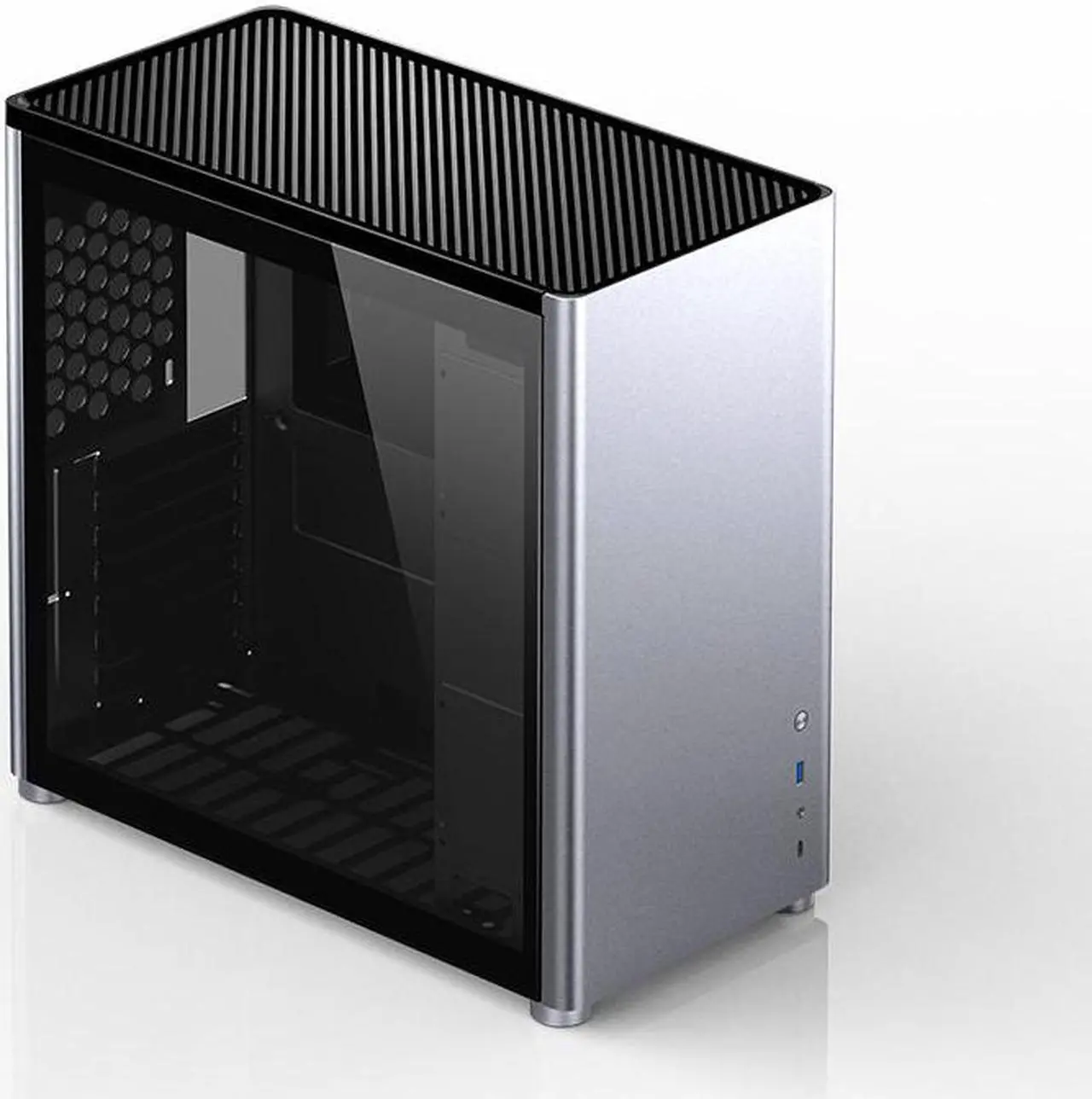 Alt view image 3 of 7 - JONSBO D40 SILVER ATX /MATX Tower Computer Case, Aluminum/Steel/Tempered Glass-Sides Transparent, Simple High Compatibility ATX/ MATX Chassis, Support 240 Water &168mm Air Cooling, 355mm GPU Support