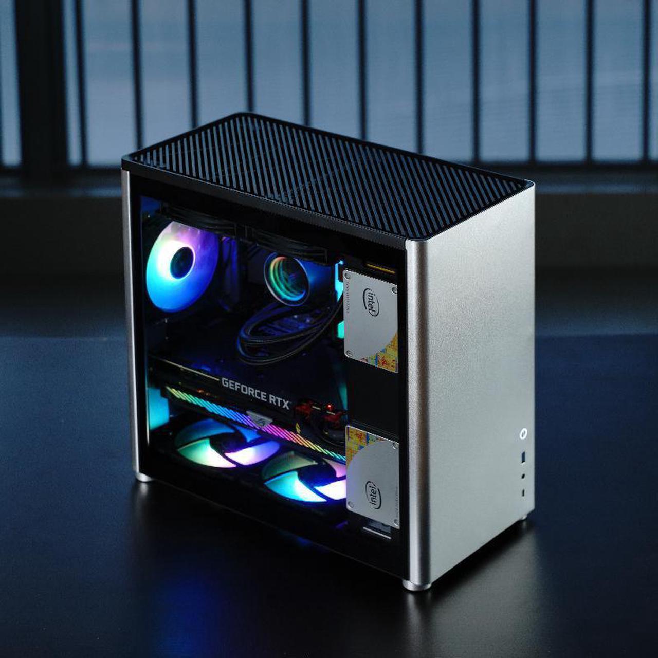 Alt view image 4 of 7 - JONSBO D40 SILVER ATX /MATX Tower Computer Case, Aluminum/Steel/Tempered Glass-Sides Transparent, Simple High Compatibility ATX/ MATX Chassis, Support 240 Water &168mm Air Cooling, 355mm GPU Support