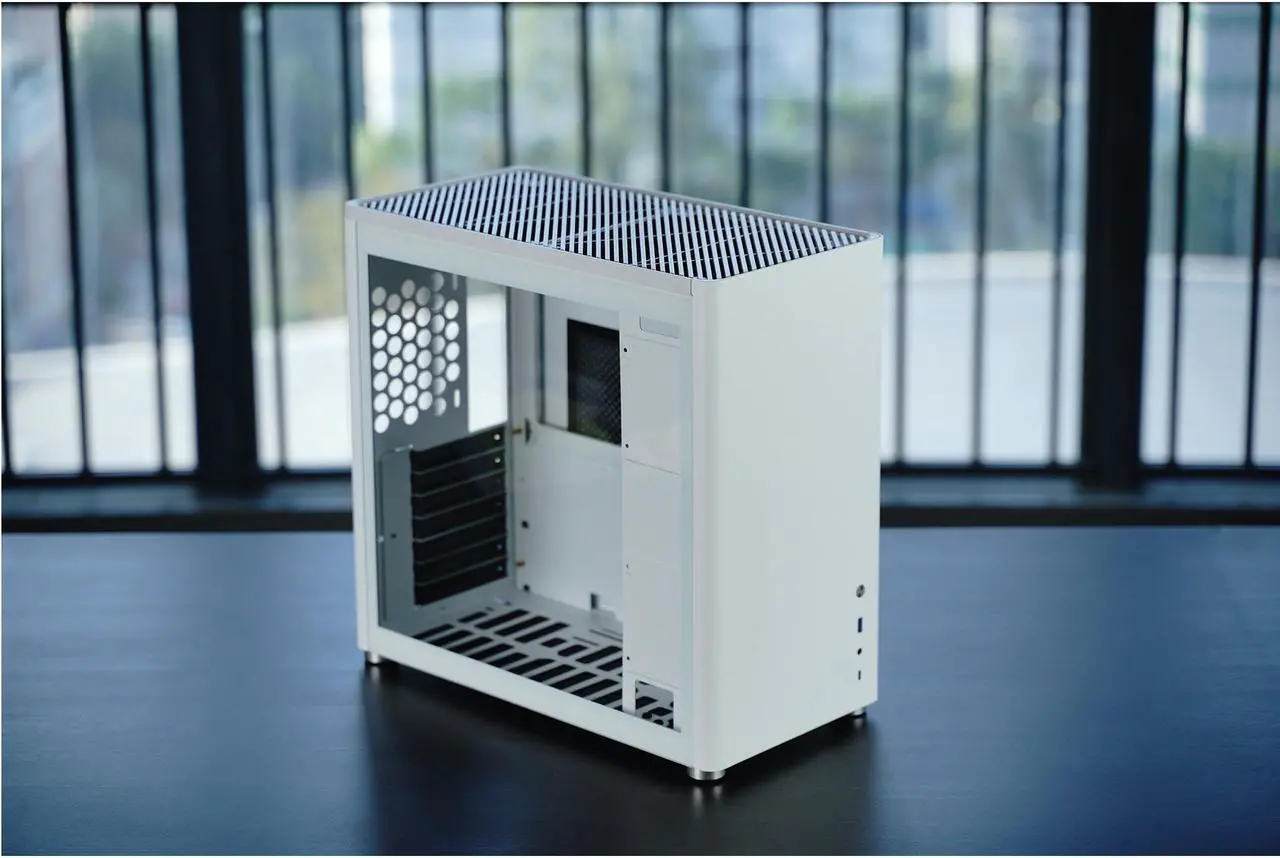 Alt view image 8 of 7 - JONSBO D40 WHITE ATX/MATX Computer Case, Aluminum/Steel/Tempered Glass-1 Side, Simple High Compatibility ATX/MATX Case, Support 240 Water & 168mm Air Cooling, 355mm GPU Support, Interchangeable Side